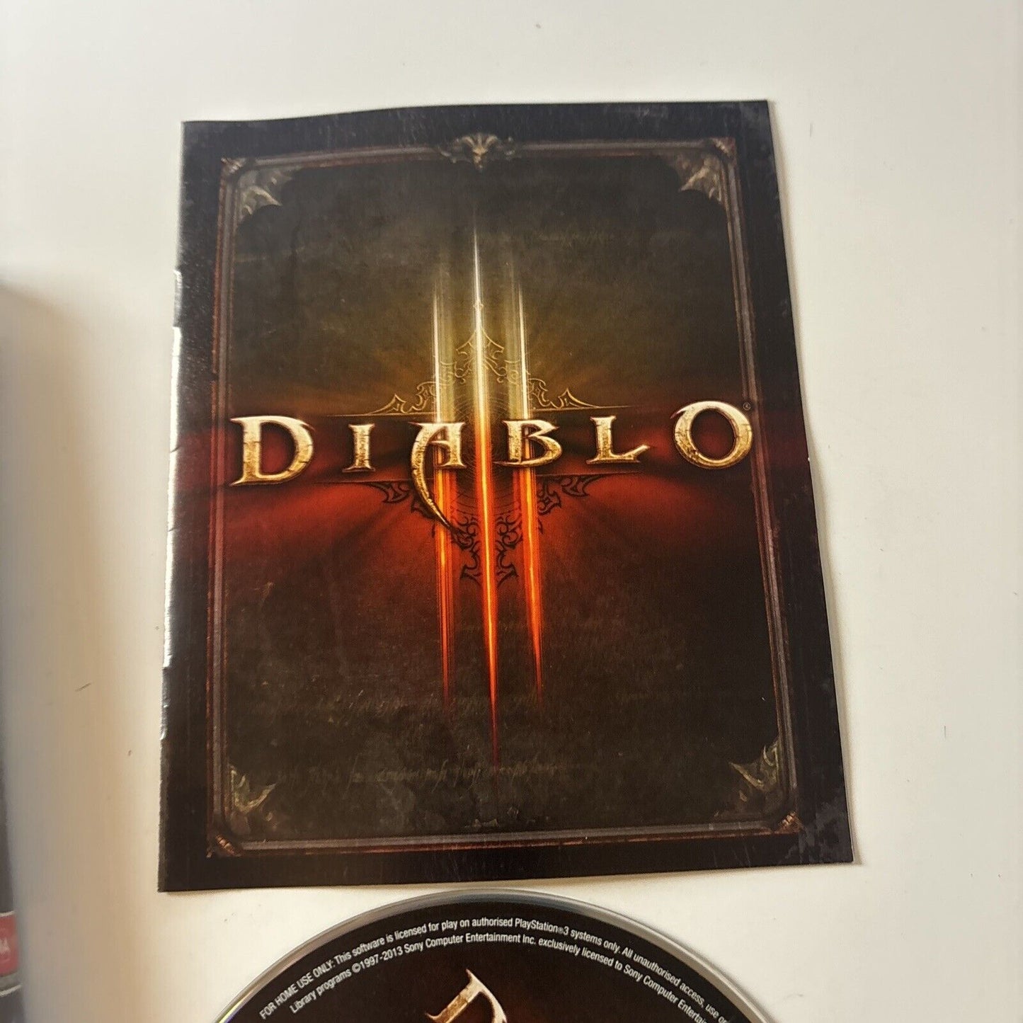 Diablo 3 III Sony Playstation 3 PS3 Game Manual