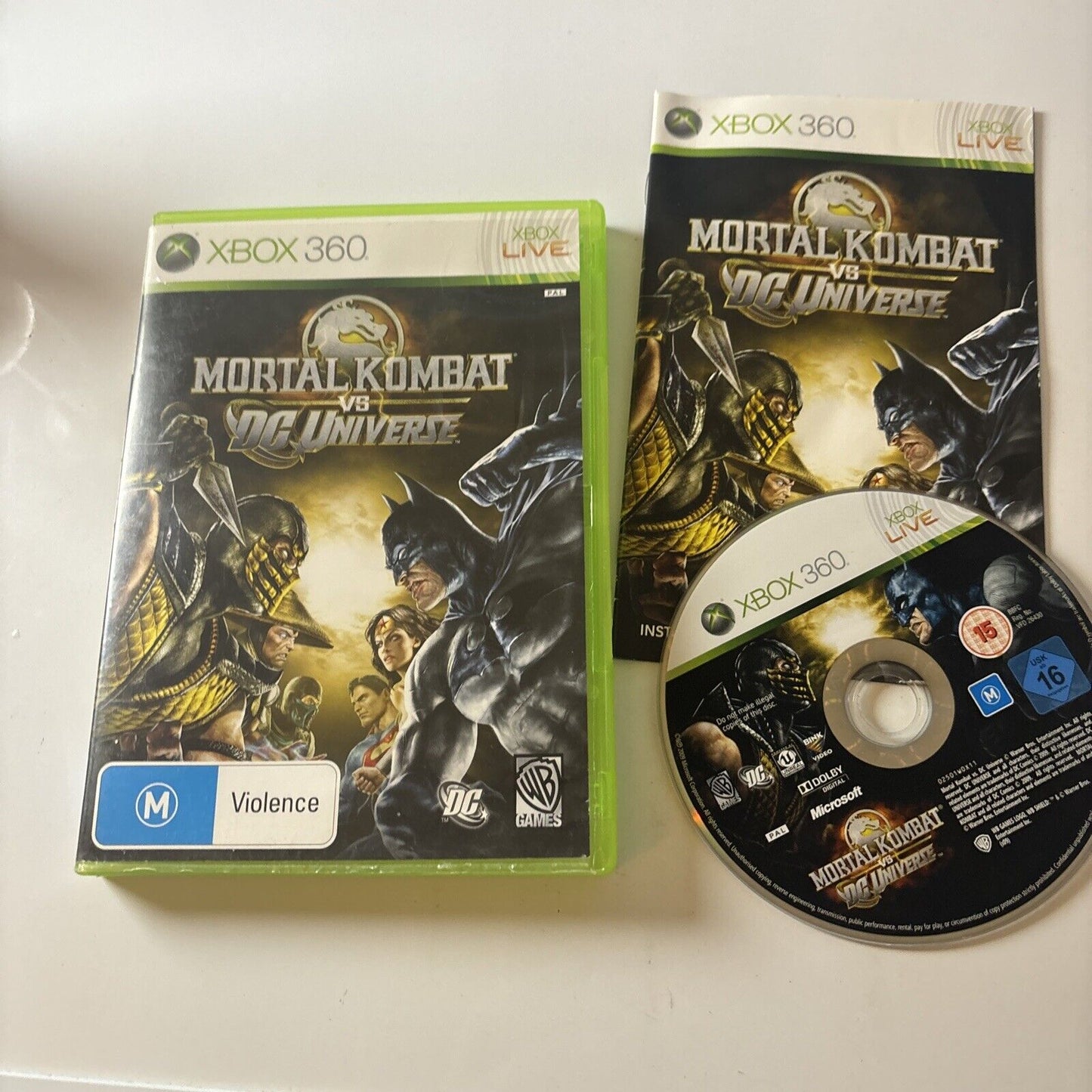 Mortal Kombat vs DC Universe Xbox 360 PAL Complete + Manual