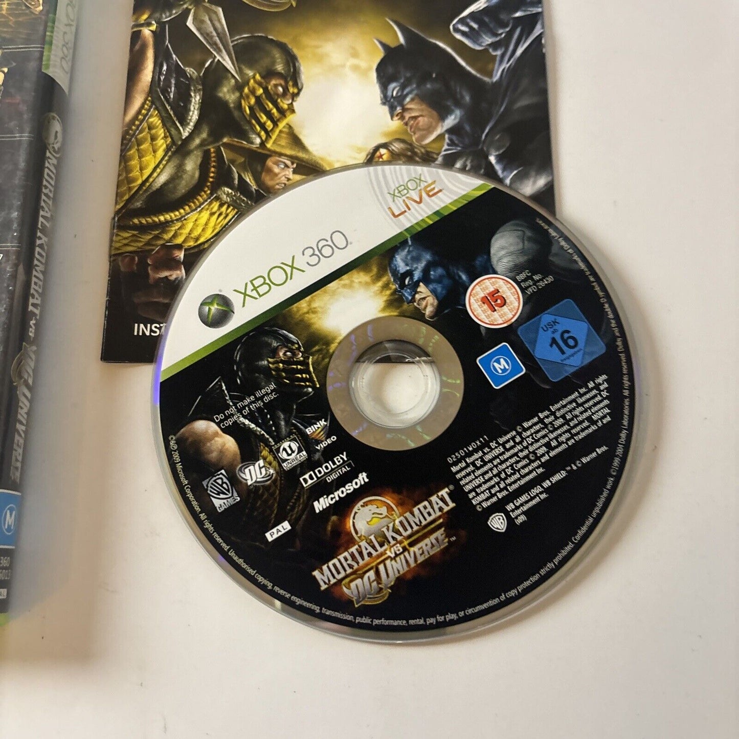 Mortal Kombat vs DC Universe Xbox 360 PAL Complete + Manual