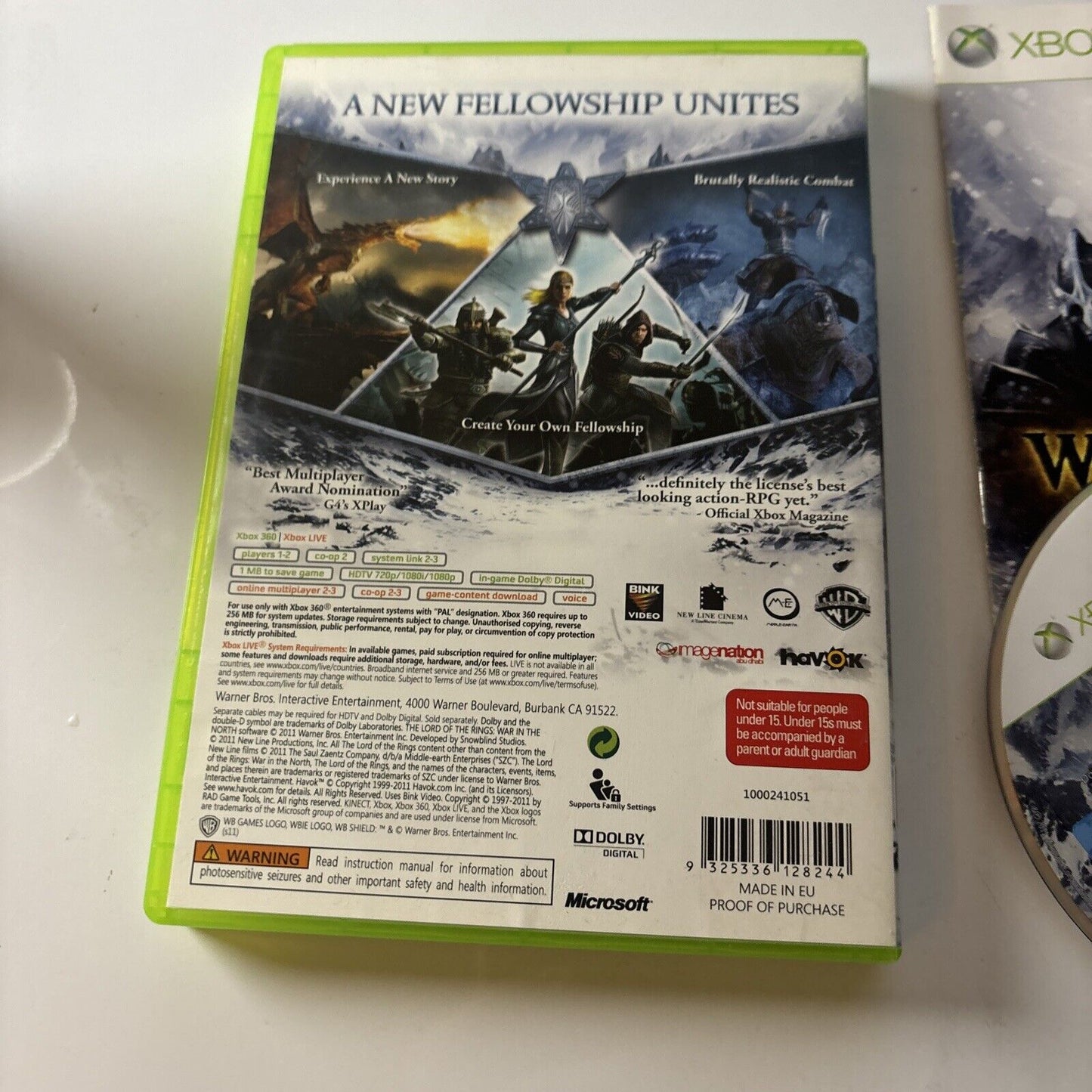 The Lord Of The Rings - War In The North XBOX 360 With Manual PAL