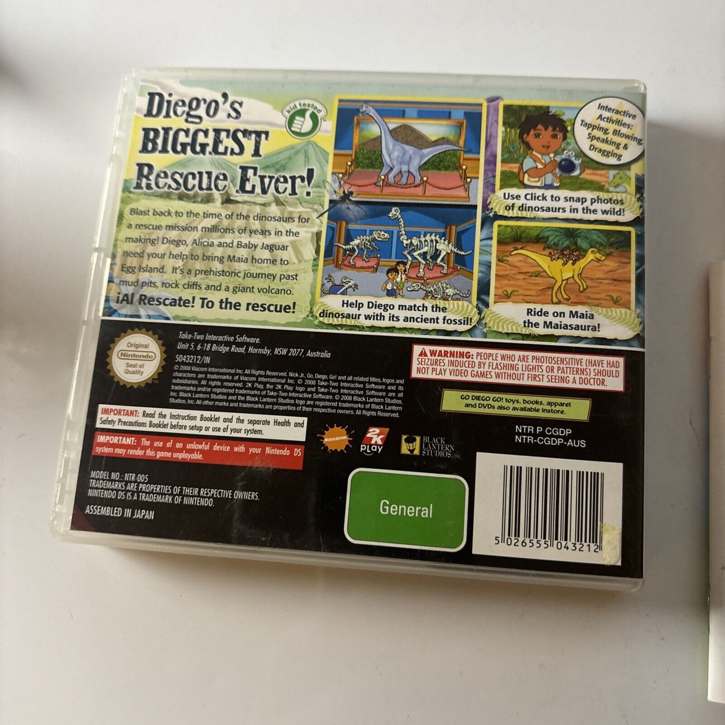 Go Diego Go! Great Dinosaur Rescue Nintendo DS Manual