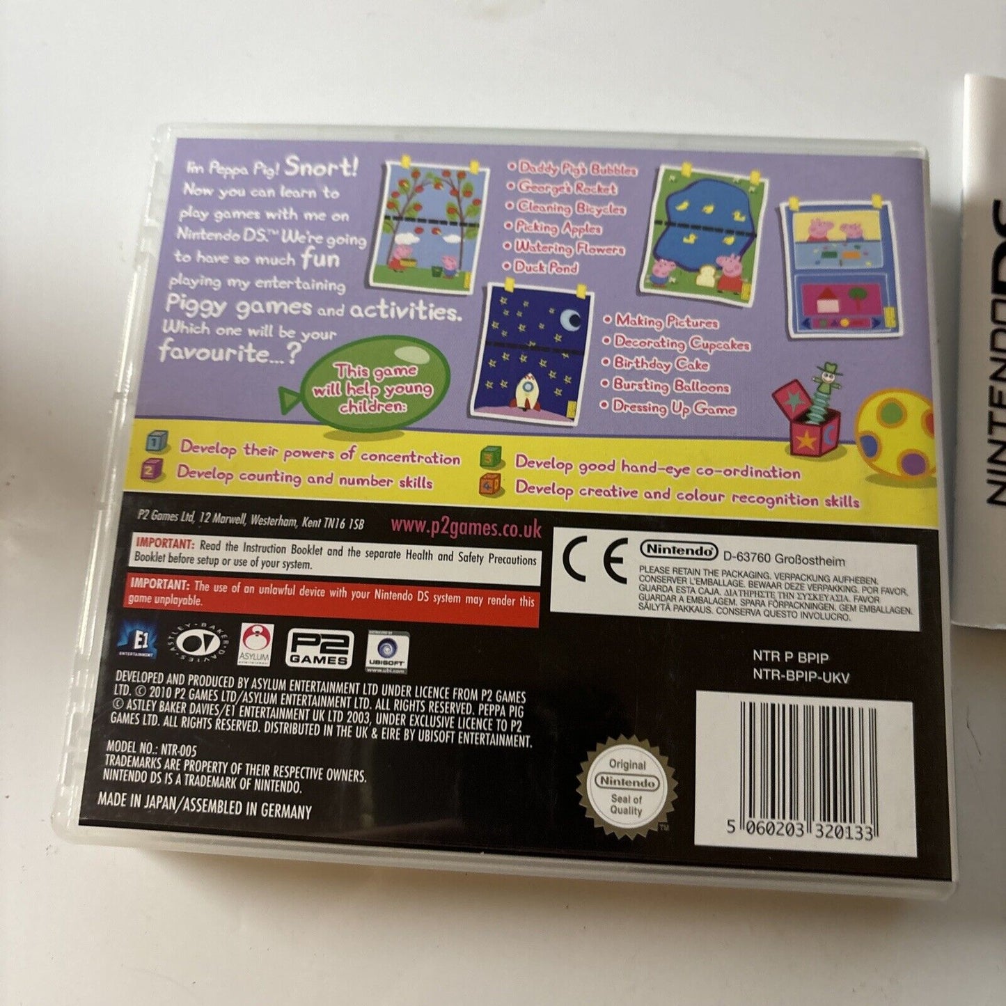 Peppa Pig Fun And Games Nintendo DS Manual