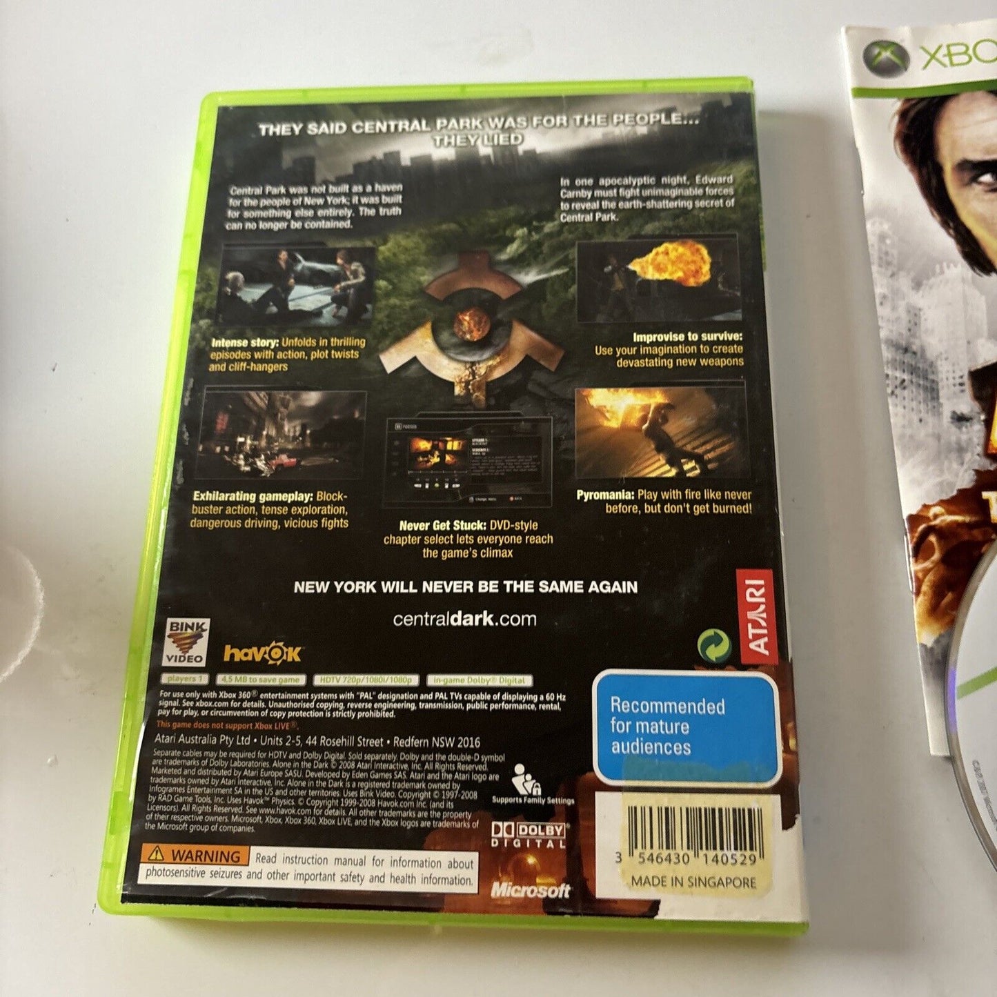 Alone In The Dark Microsoft Xbox 360 Manual PAL