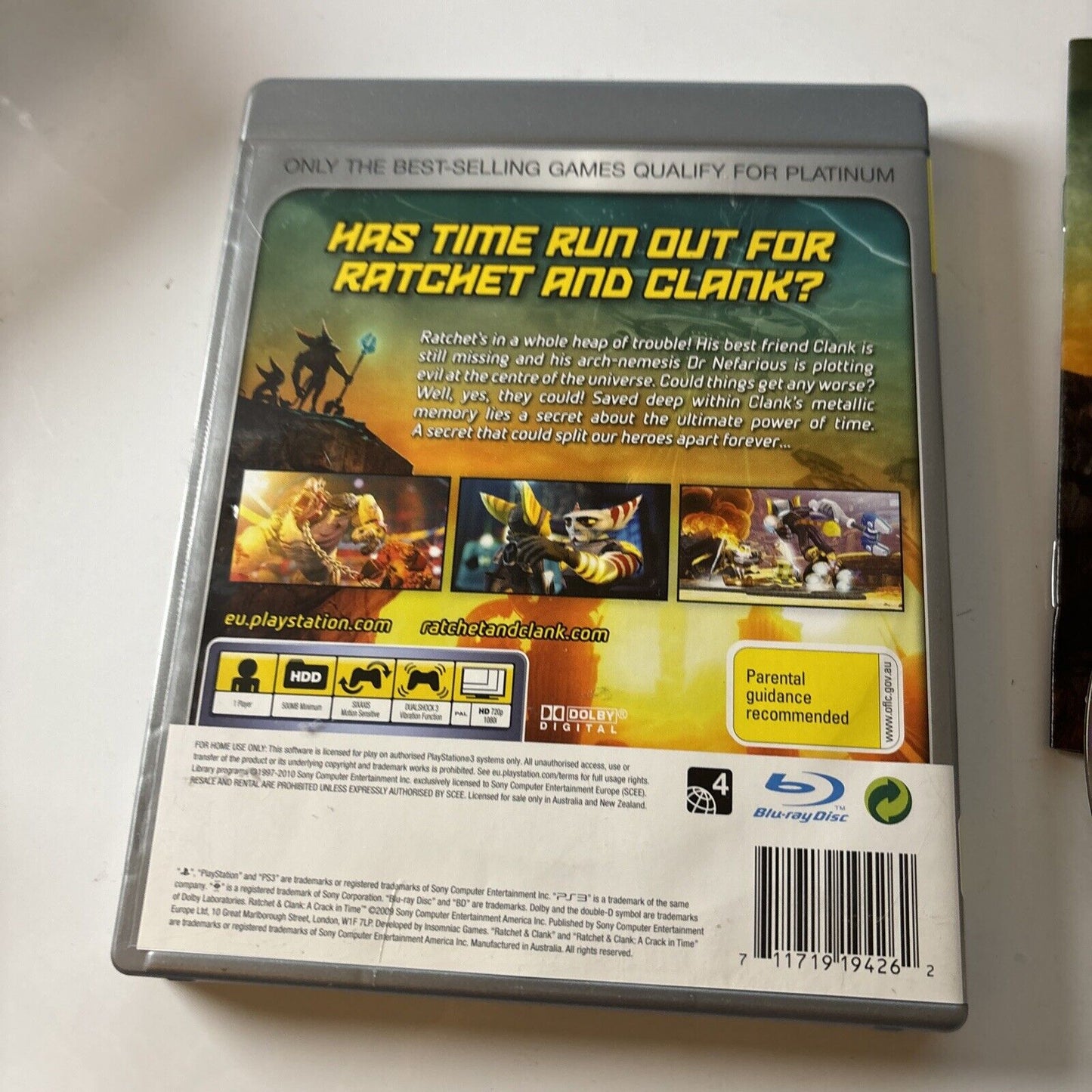 Ratchet & Clank A Crack in Time Sony PlayStation 3 PS3 Manual