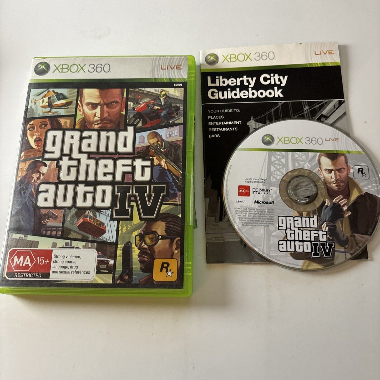 Grand Theft Auto IV GTA 4 XBOX 360 Microsoft w/ Manual No Map Rockstar 2008 PAL