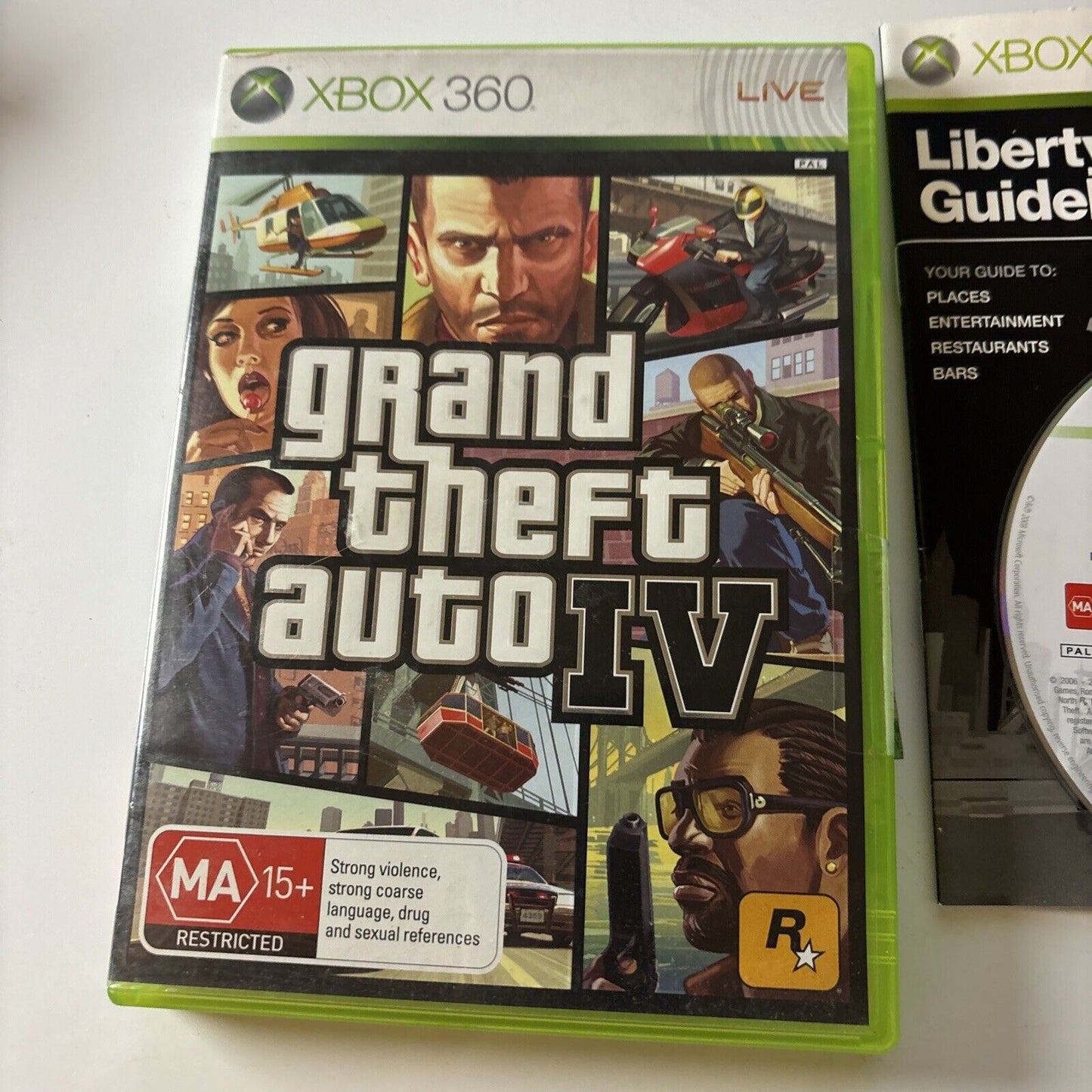 Grand Theft Auto IV GTA 4 XBOX 360 Microsoft w/ Manual No Map Rockstar 2008 PAL