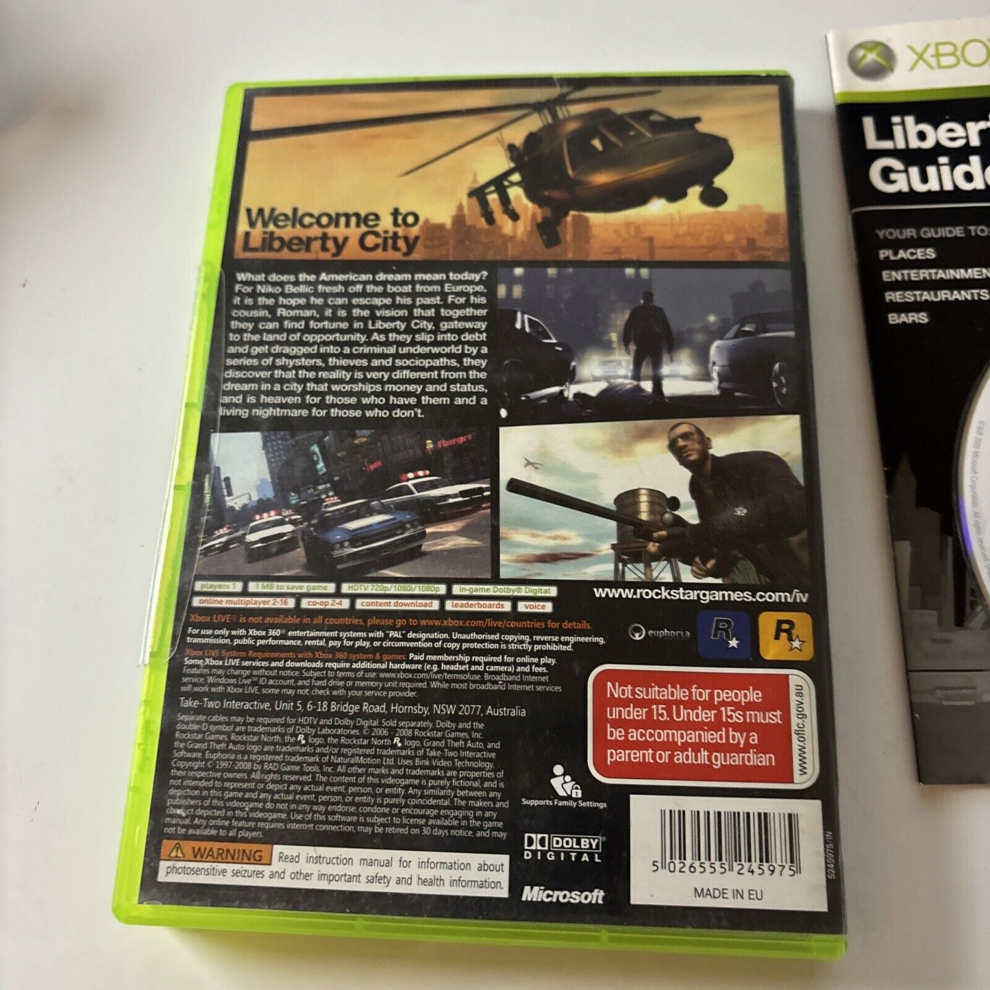 Grand Theft Auto IV GTA 4 XBOX 360 Microsoft w/ Manual No Map Rockstar 2008 PAL