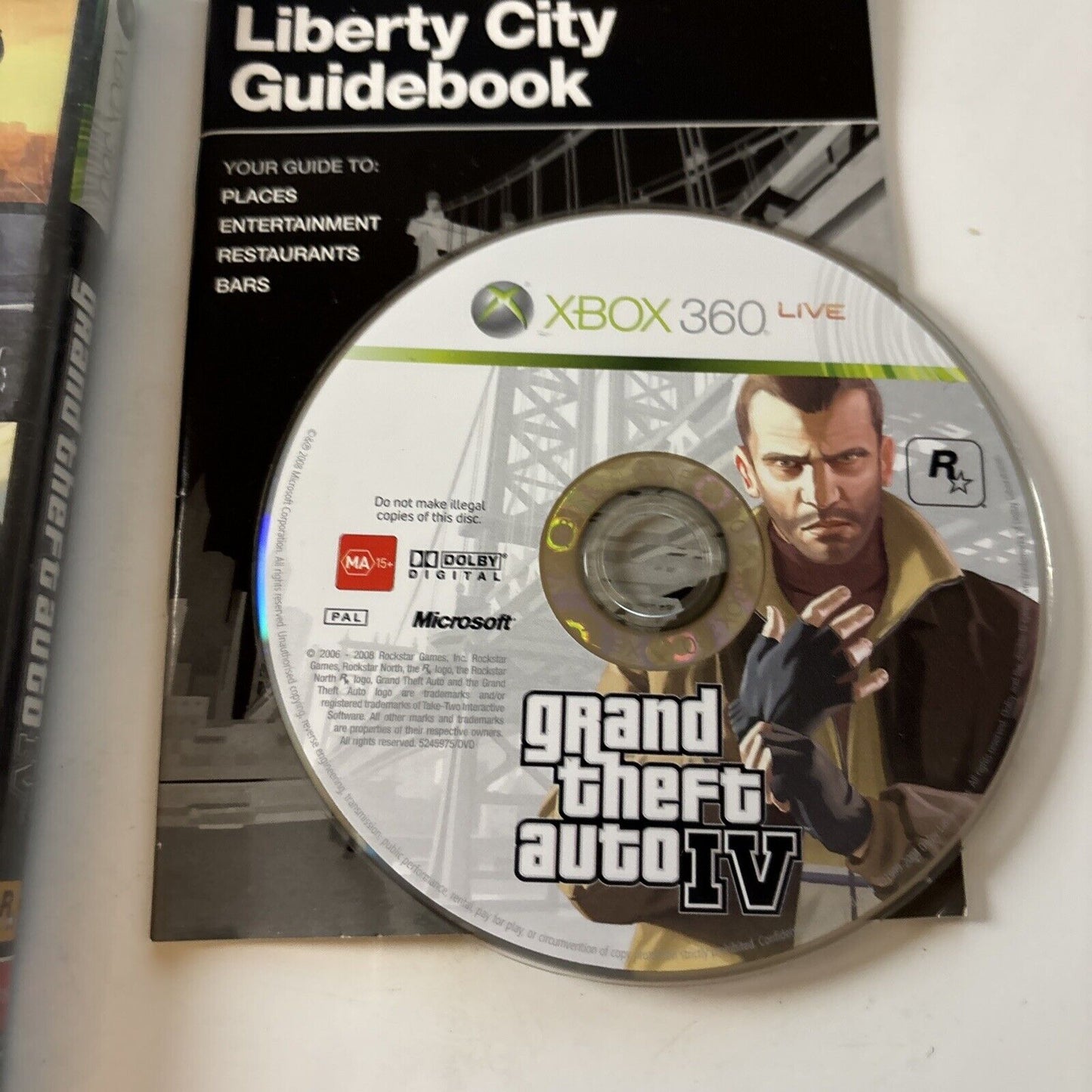 Grand Theft Auto IV GTA 4 XBOX 360 Microsoft w/ Manual No Map Rockstar 2008 PAL