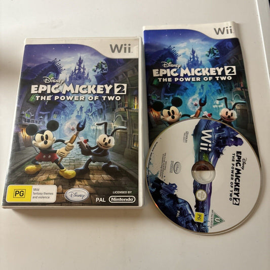 Mickey 2 The Power of Two Game Nintendo Wii Disney Epic PAL  Manual