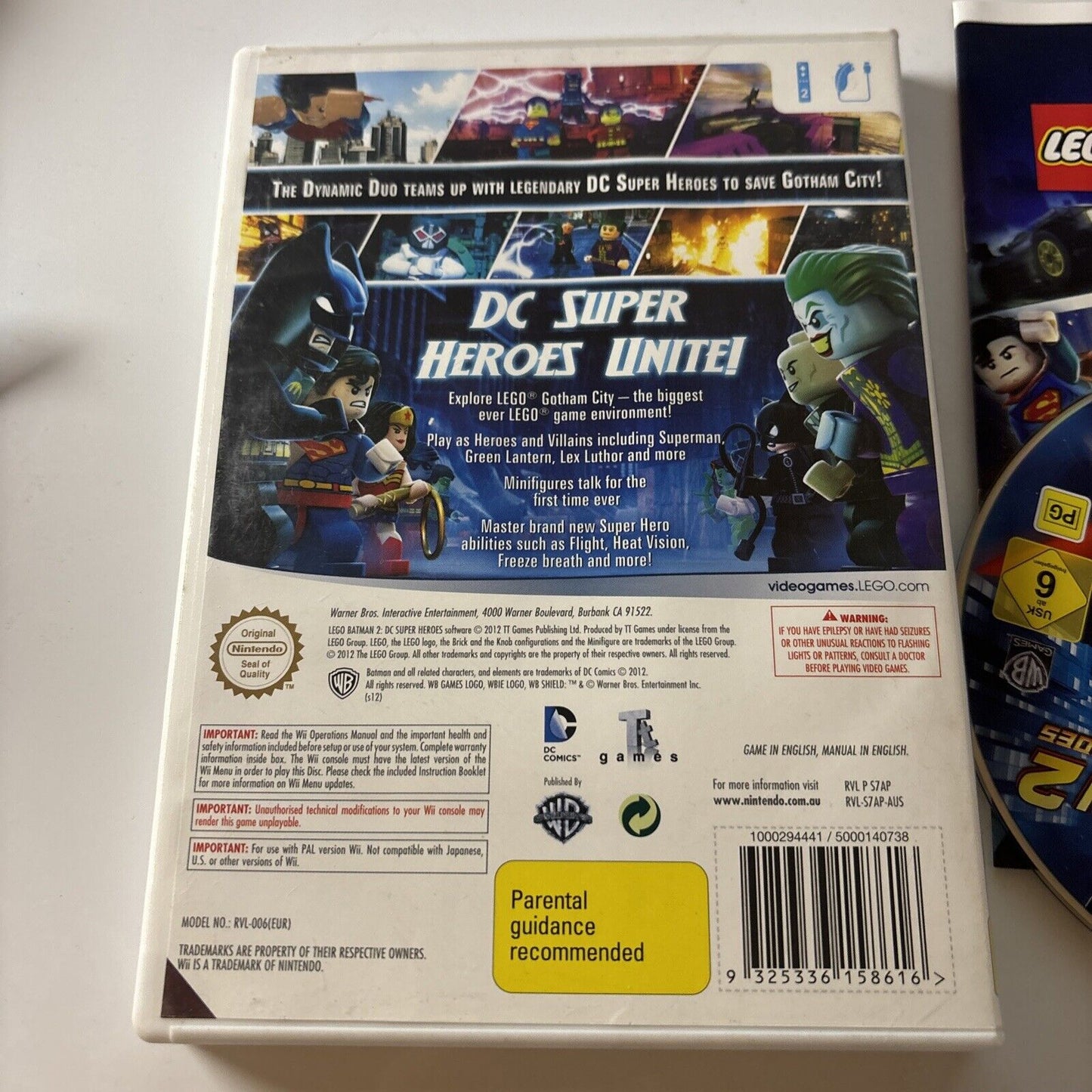 LEGO Batman Super Heroes 2 - Nintendo Wii PAL - Complete with Manual