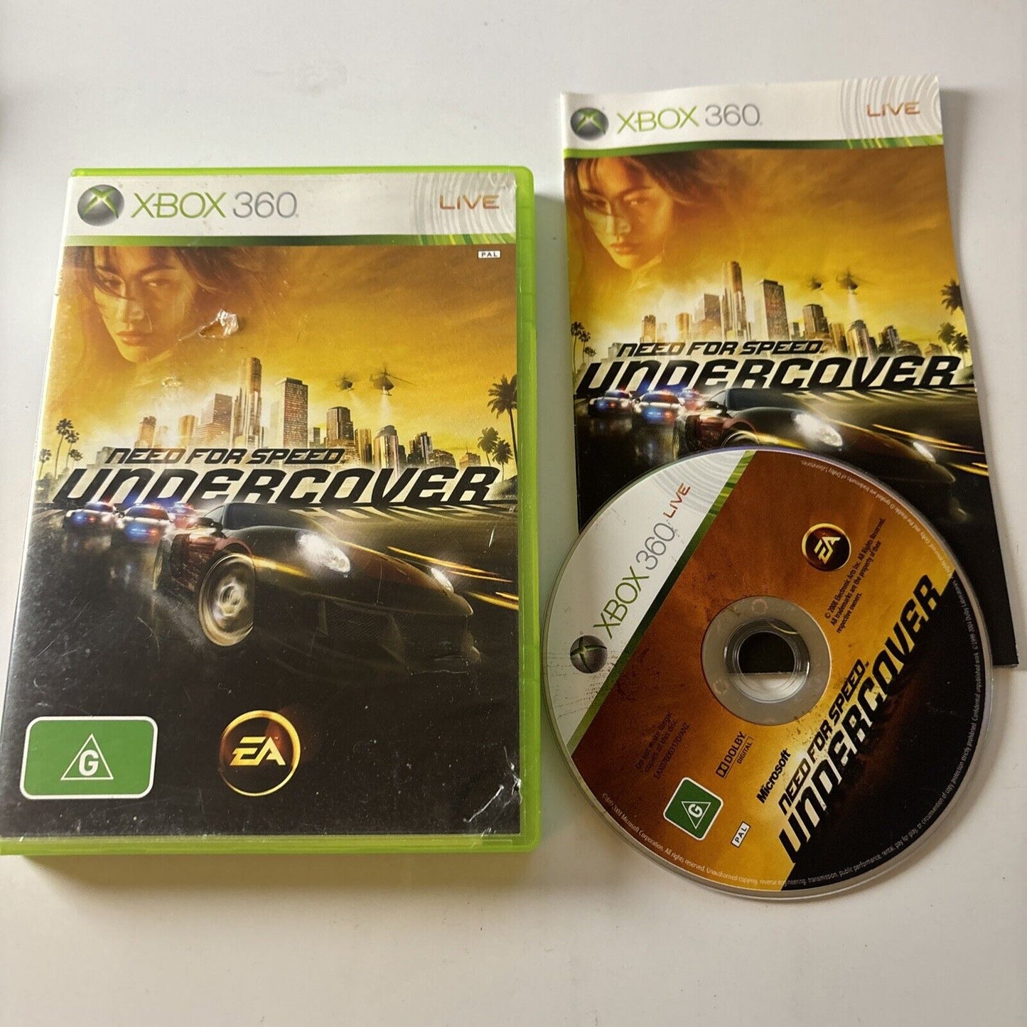 Need for Speed Undercover Microsoft Xbox 360 PAL Manual
