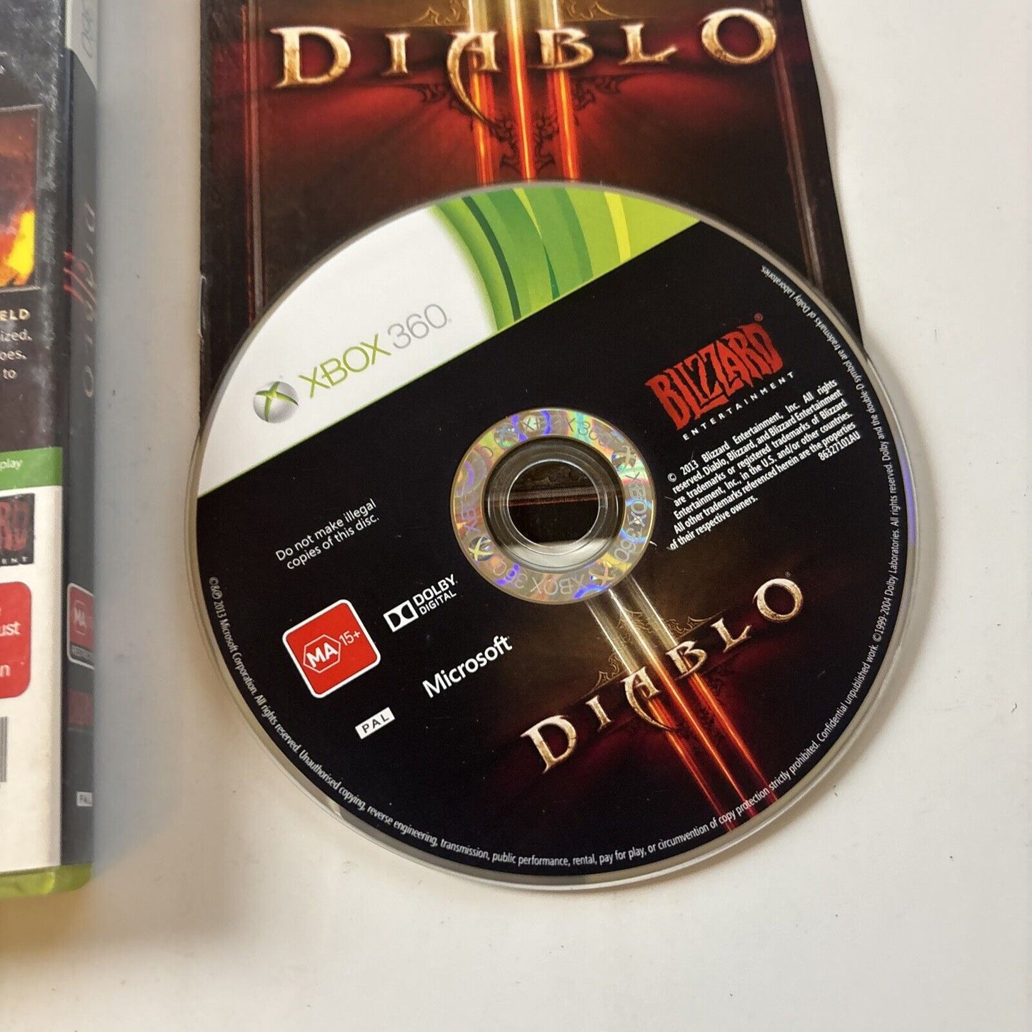 Diablo III Xbox 360 Microsoft PAL Manual