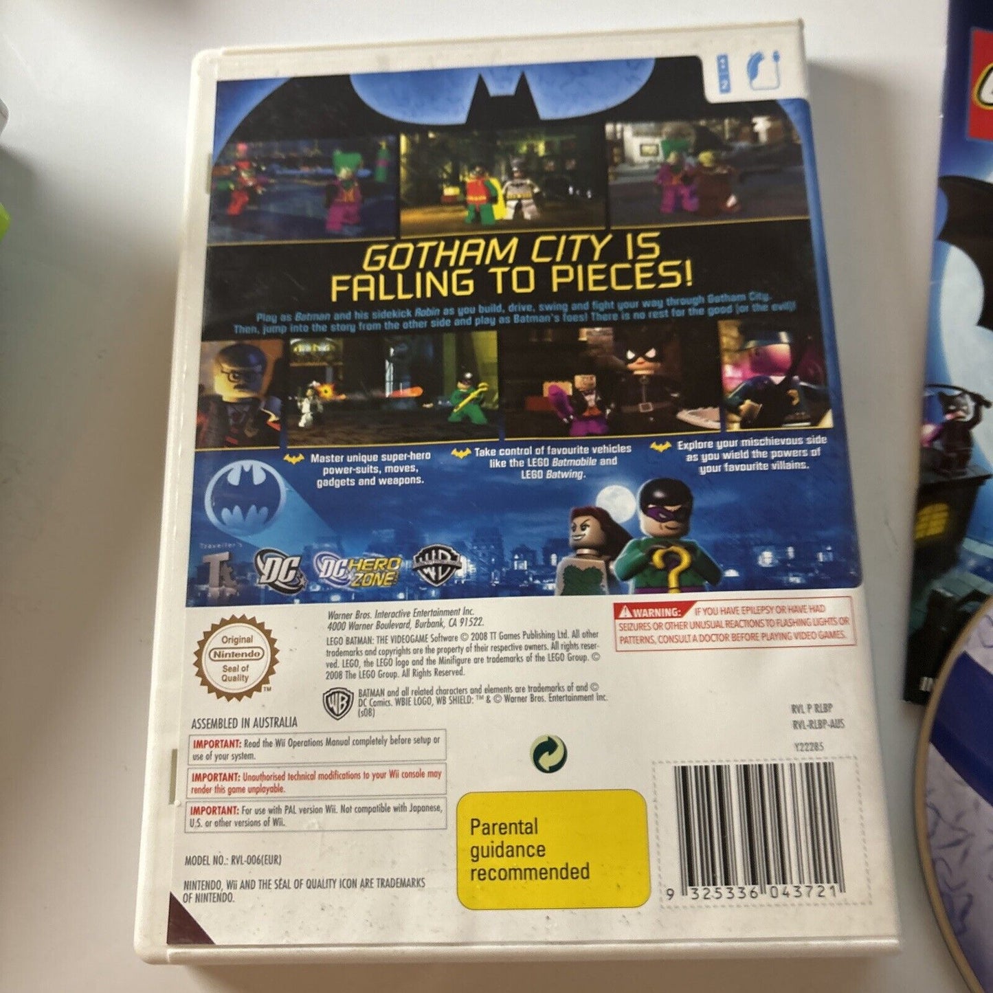 LEGO Batman The Videogame (Nintendo Wii) Manual PAL