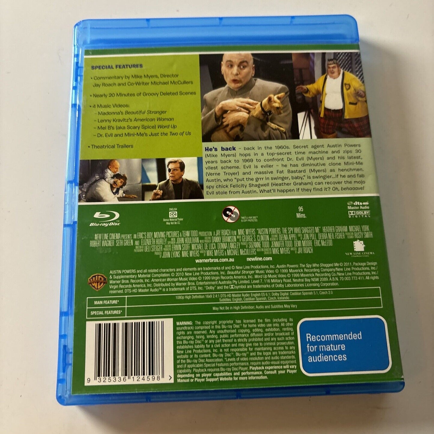 Austin Powers - The Spy Who Shagged Me (Blu-ray, 1998) Mike Myers Region B