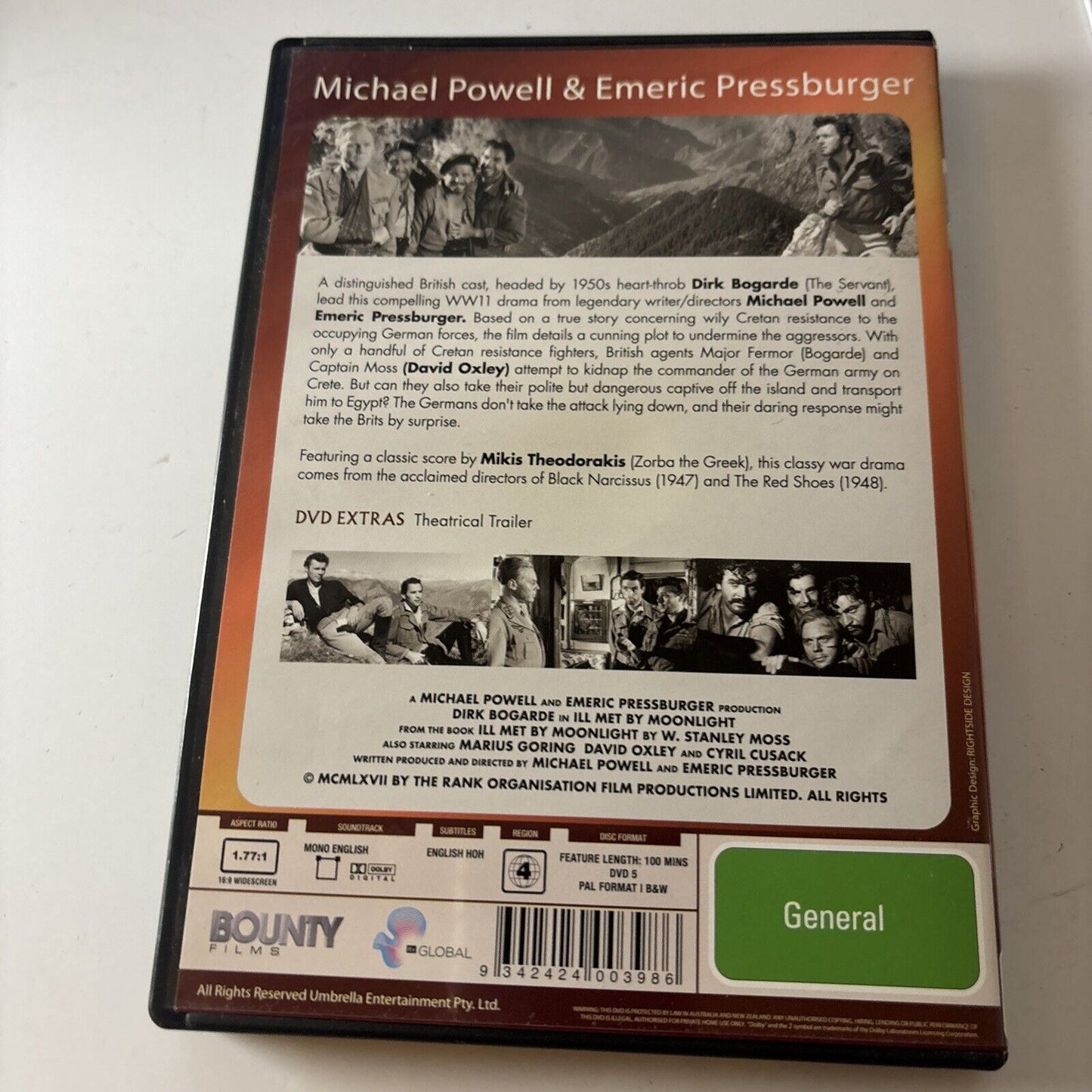 Ill Met By Moonlight (DVD, 1957) Dirk Bogarde NEW Region 4