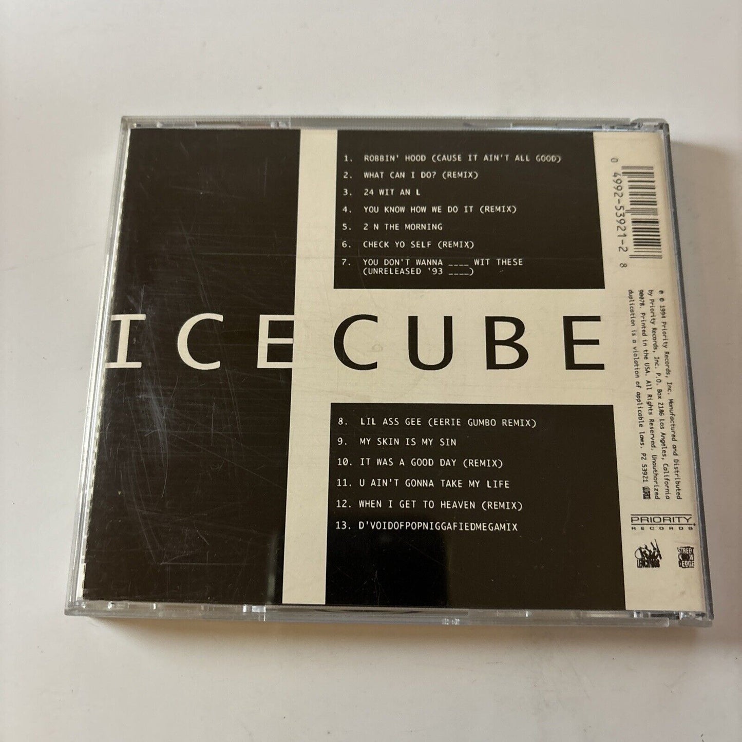 Ice Cube - Bootlegs & B-Sides (CD, 1994) USA P2 53921 Hip Hop