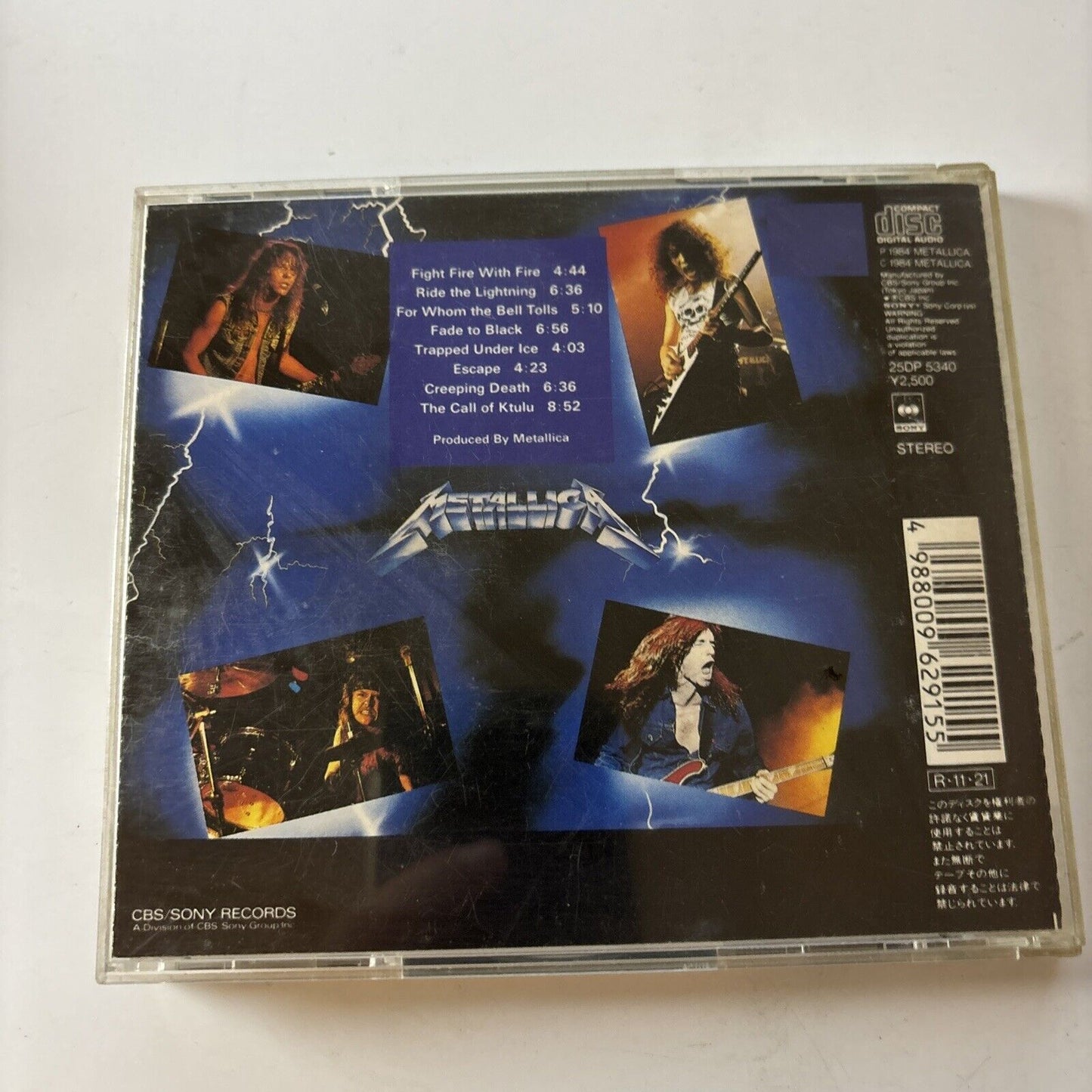 Metallica - Ride The Lightning (CD, 1984) Japan CBS/Sony 25dp-5340