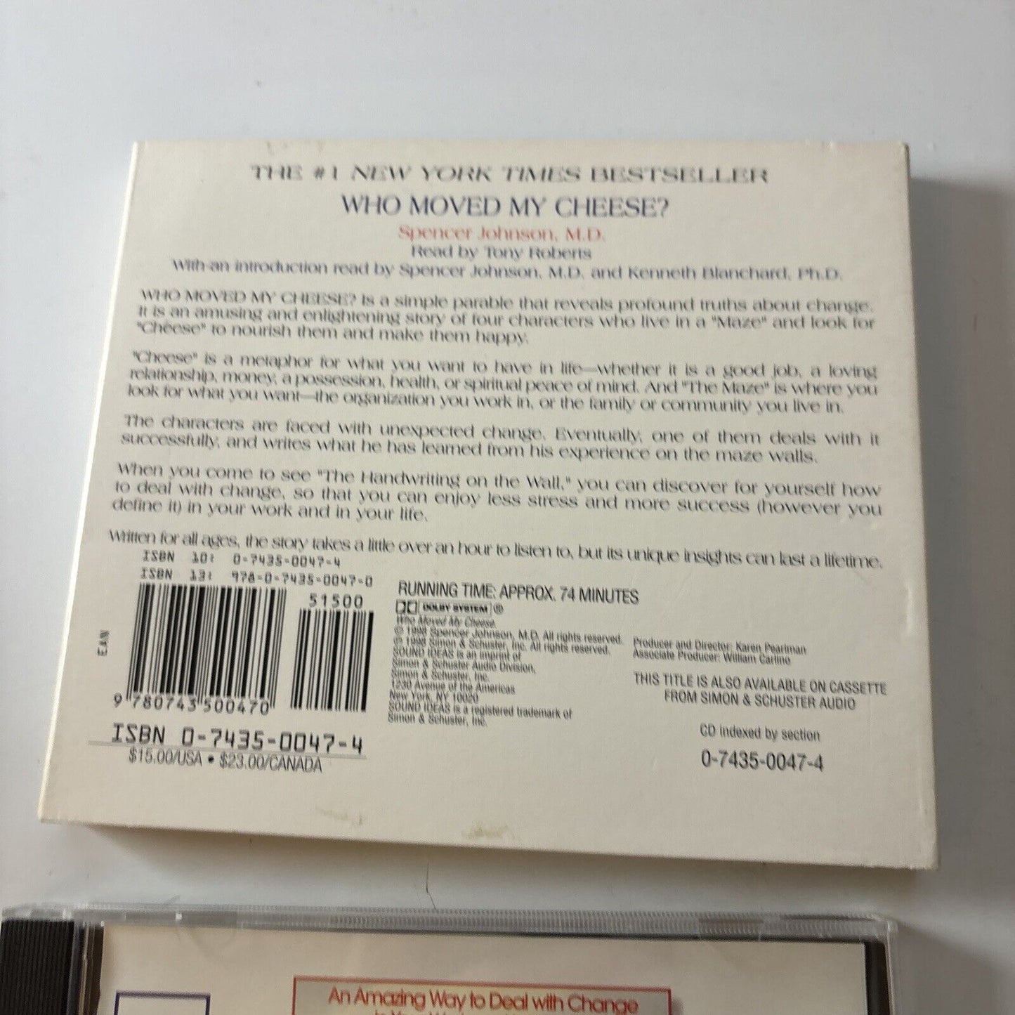 Who Moved My Cheese? by Spencer Johnson (Audiobook CD, 2000)