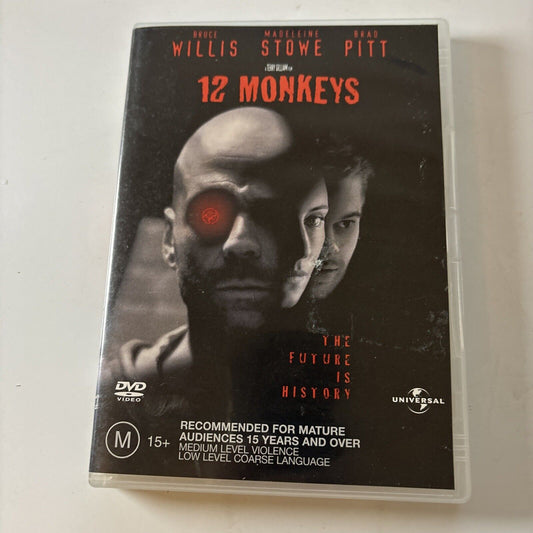 12 Monkeys (DVD, 1995) Brad Pitt, Bruce Willis Region 4 &2