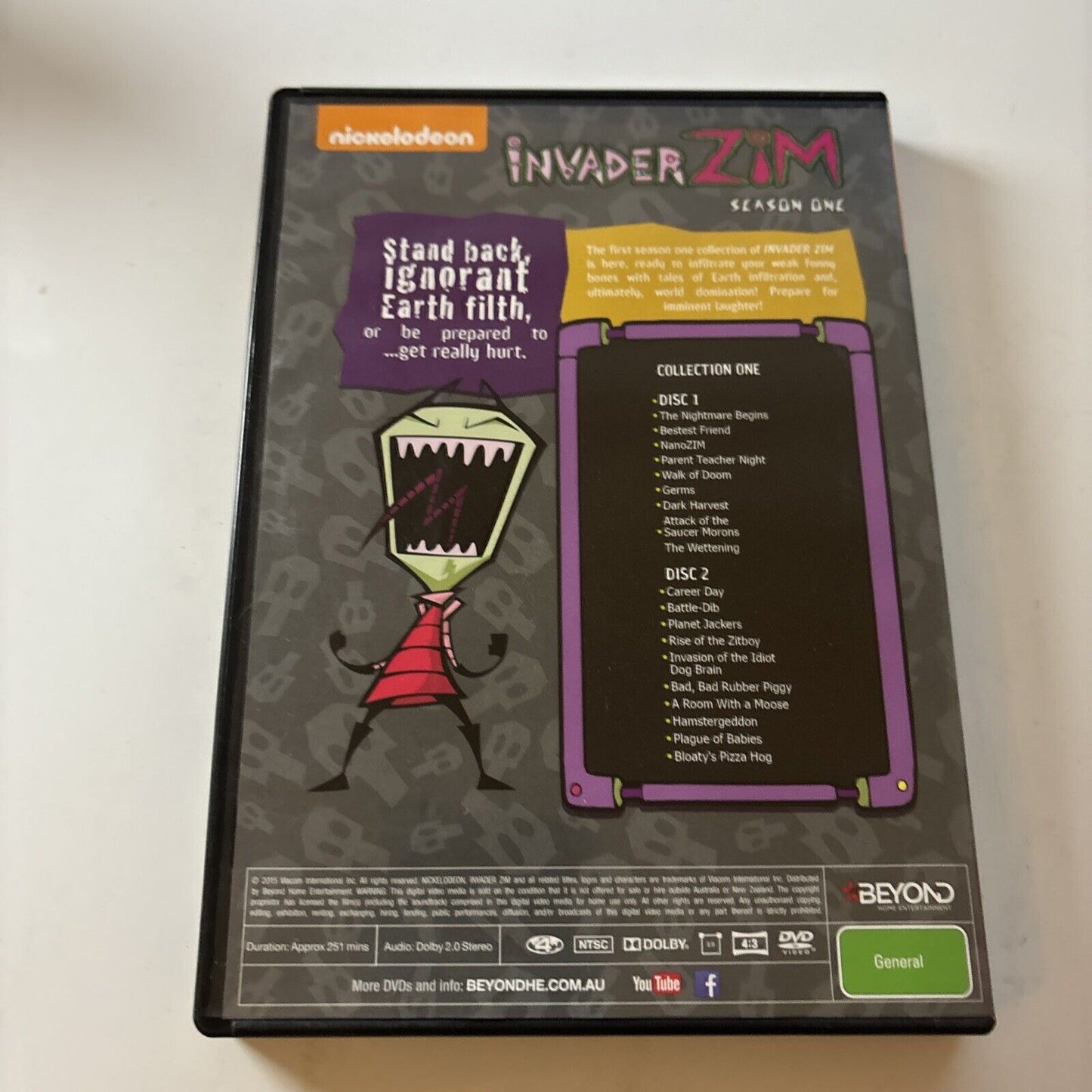 Invader Zim - Season 1 & 2 (DVD, 2015, 2-Disc) Region 4