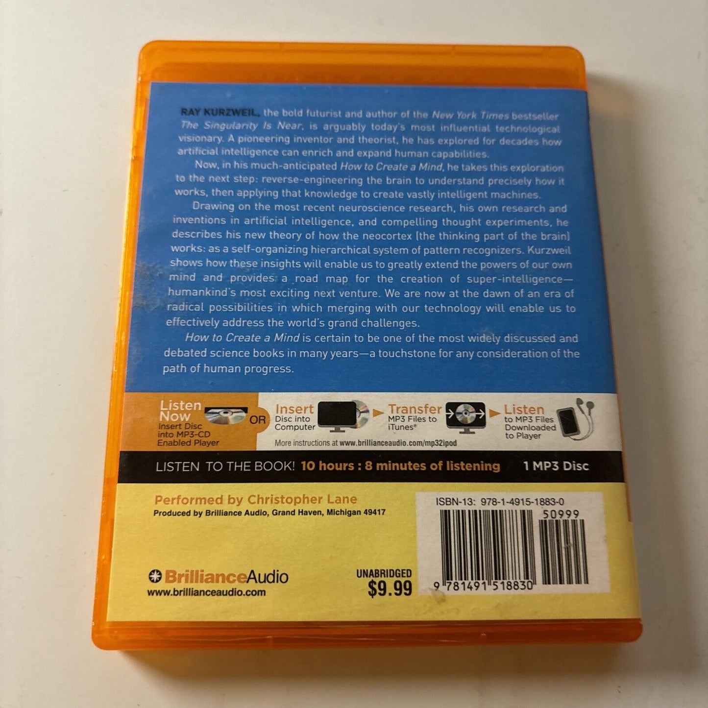 How To Create A Mind By Ray Kurzweil (Audio CD MP3 2012) Artificial Intelligence