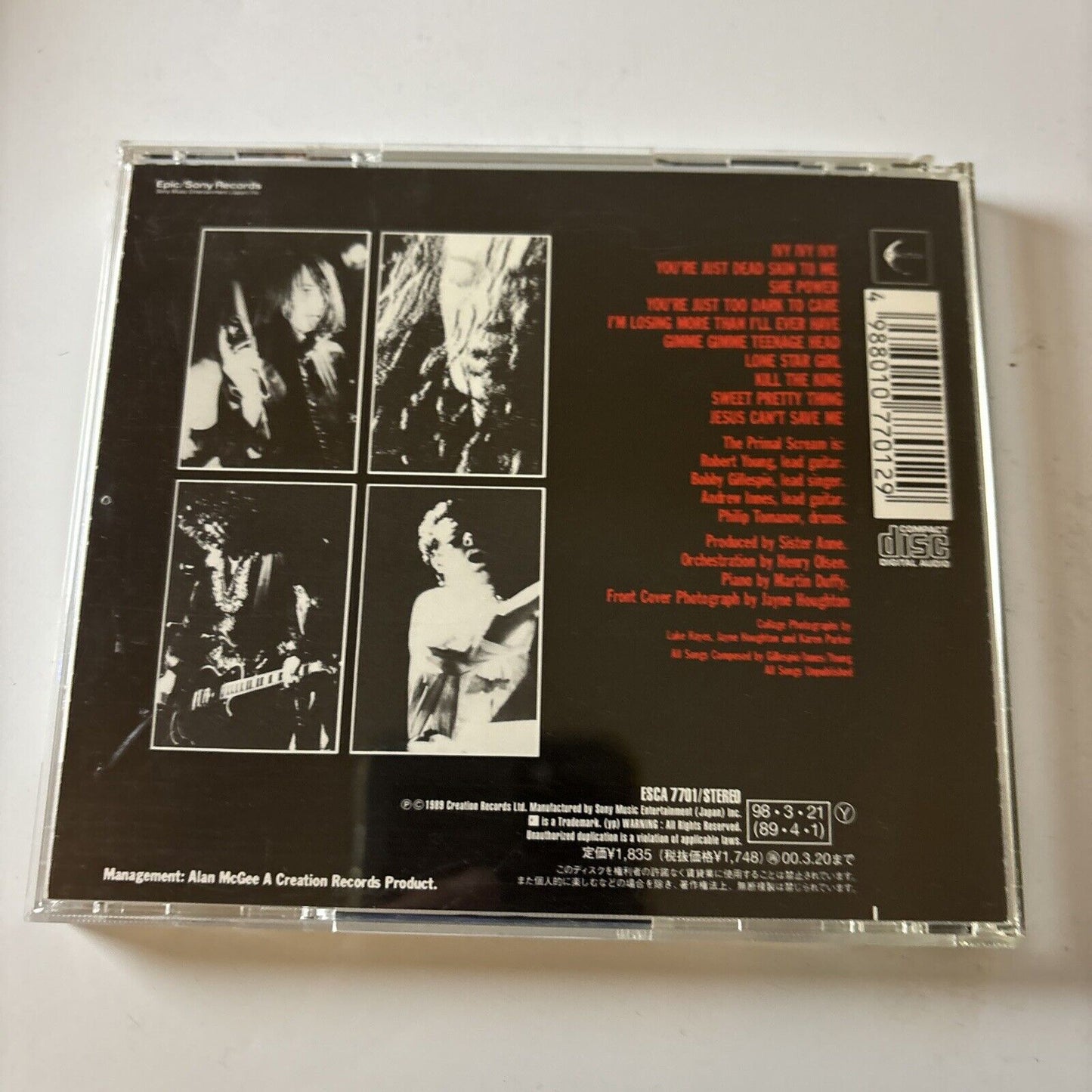 Primal Scream - Primal Scream (CD, 1998) Japan ESCA-7701 Creation Records