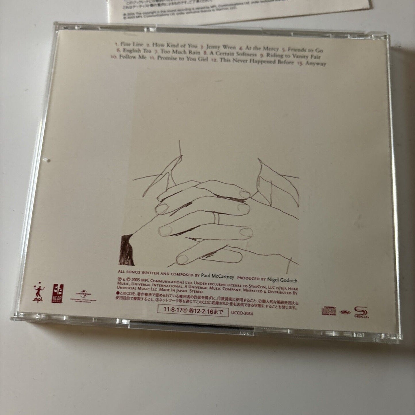 Paul McCartney - Chaos And Creation In The Backyard (CD, 2011) Japan UCCO-3034