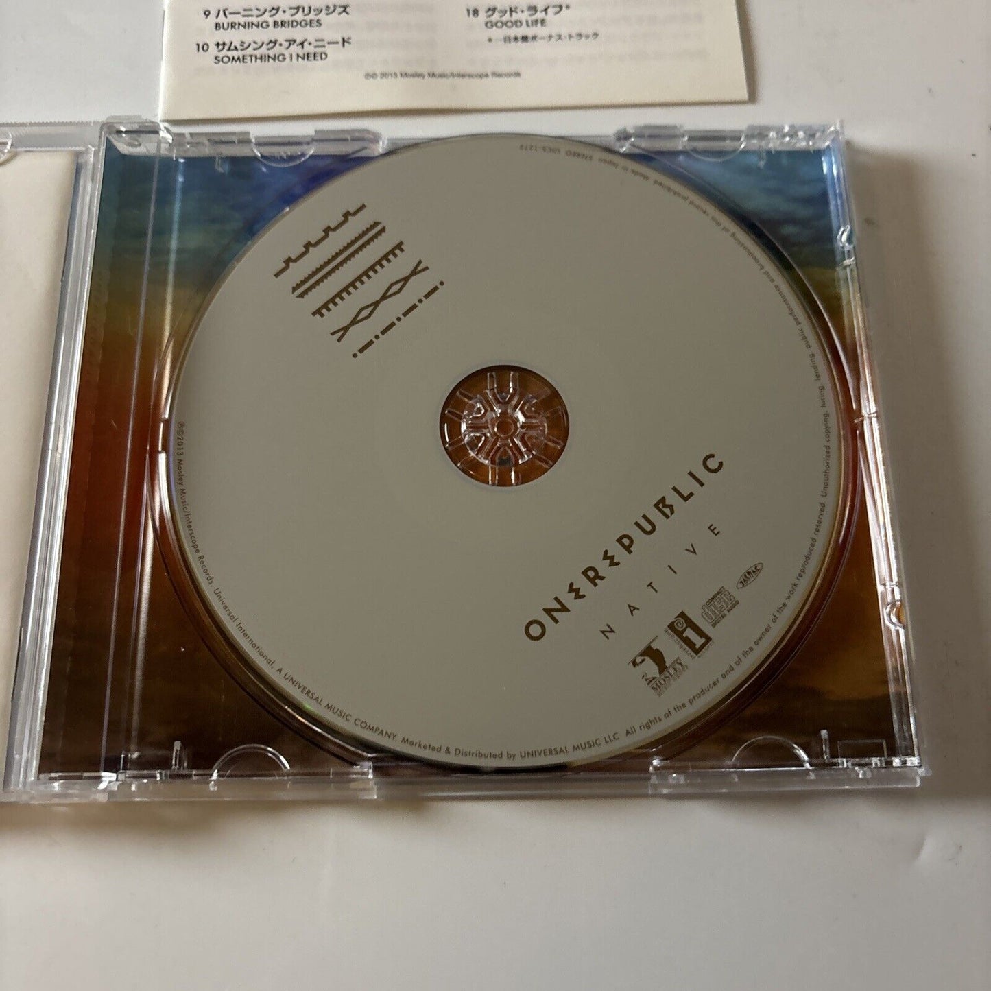 OneRepublic - Native [Japan Bonus Track1	 	Counting ] (CD, 2013) Japan UICS-1272