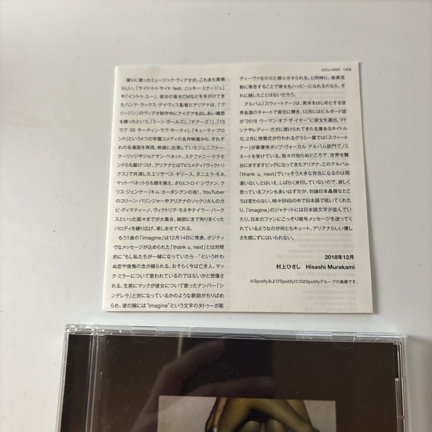 Ariana Grande - Thank U, Next (CD, 2019) Japan uicu-9097 Republic Records
