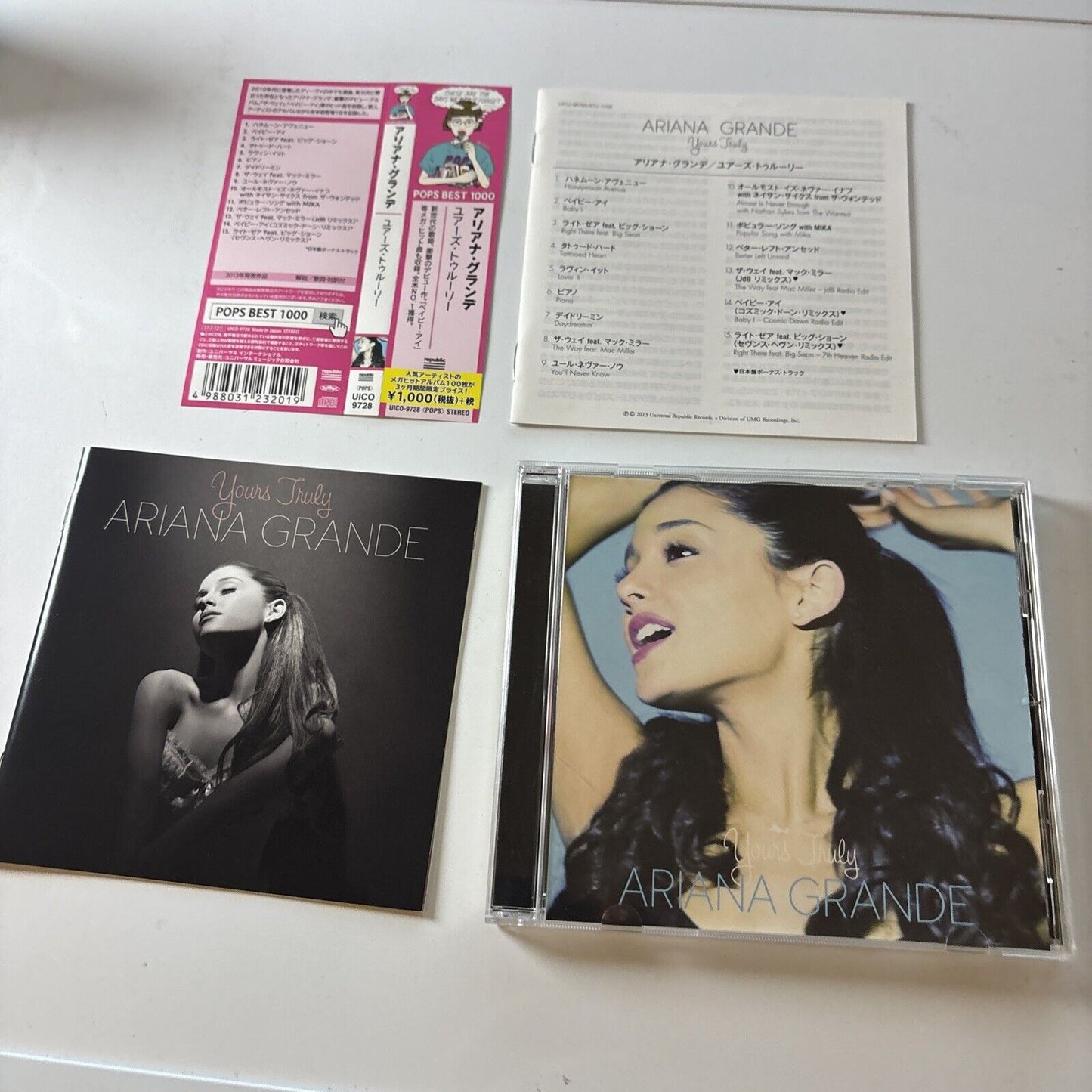 Ariana Grande - Yours Truly (CD, 2017) Japan uico-9728 Republic Records Obi