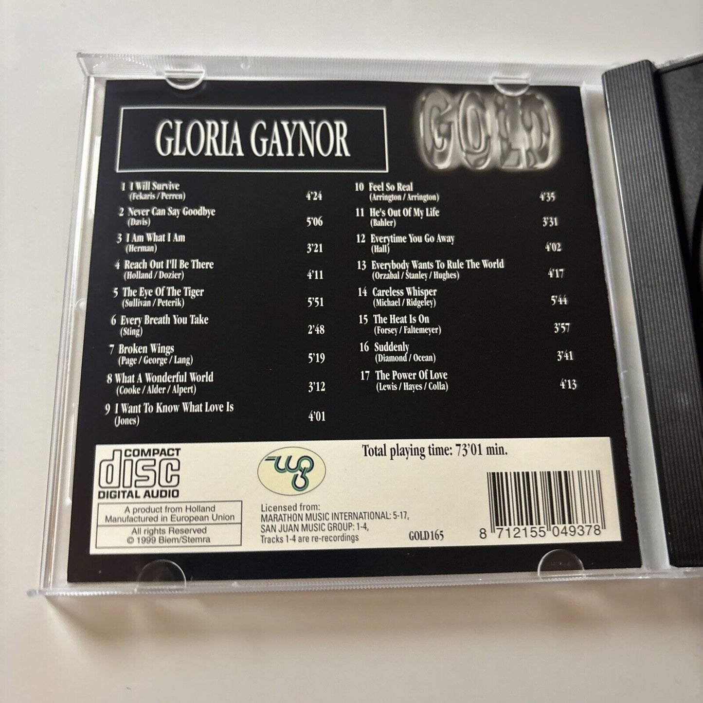 Gloria Gaynor - Gold (CD, 1999) Funk / Soul GOLD165