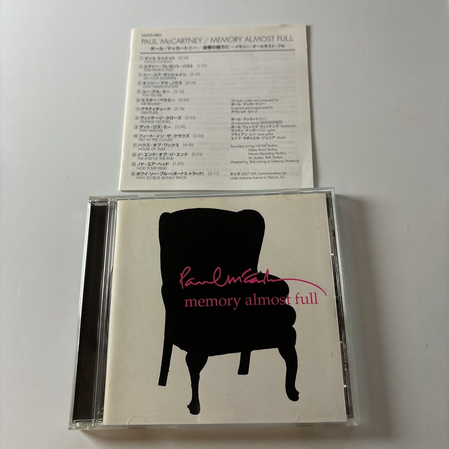 Paul McCartney - Memory Almost Full (CD, 2007) Japan ucco-3001