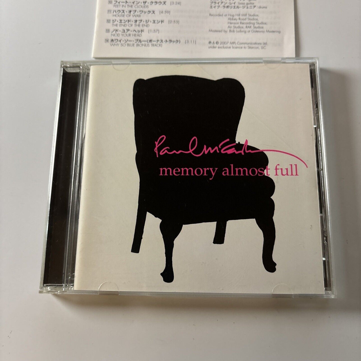 Paul McCartney - Memory Almost Full (CD, 2007) Japan ucco-3001