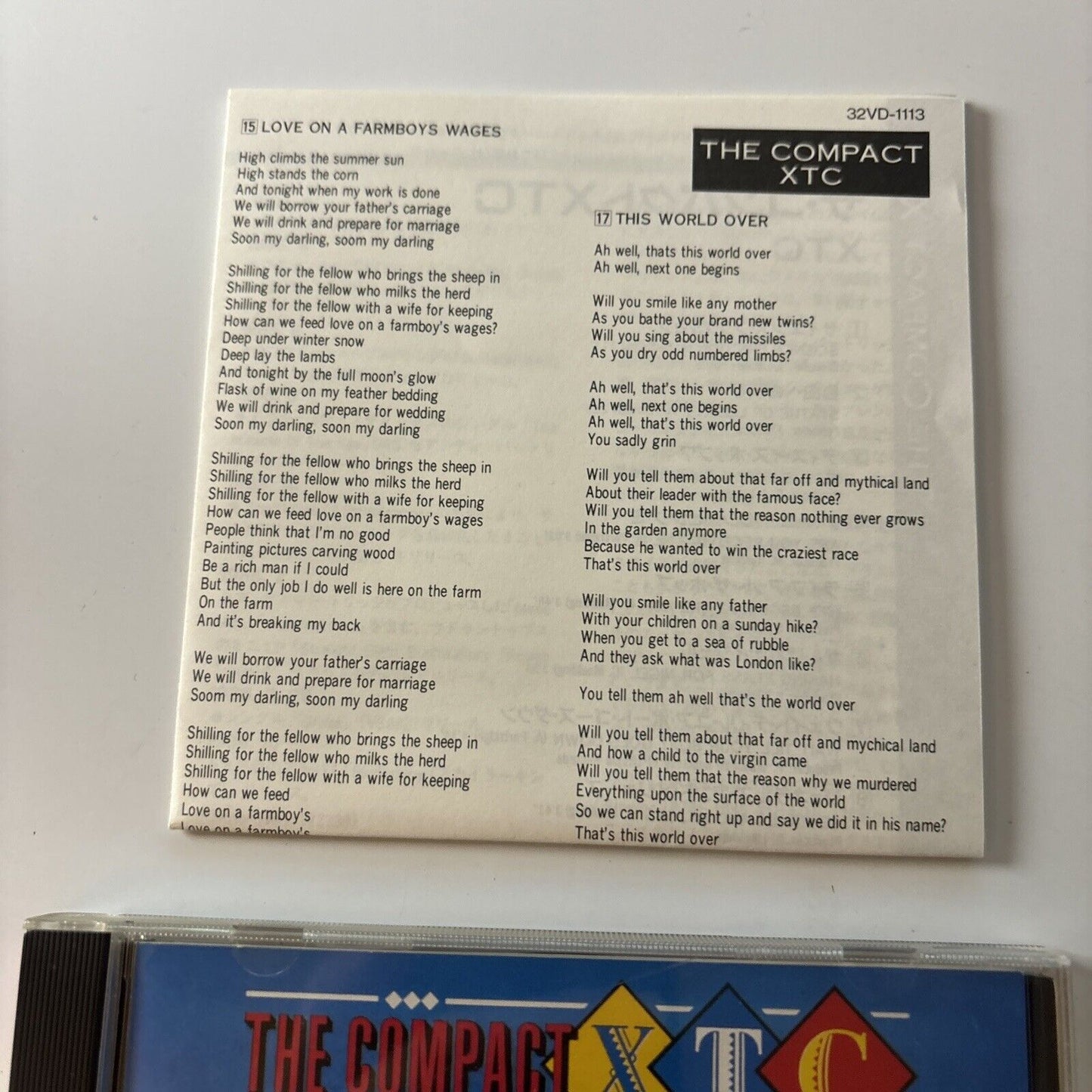 XTC - The Compact XTC - The Singles 1978-85 (CD, 1987) Japan 32vd-1113