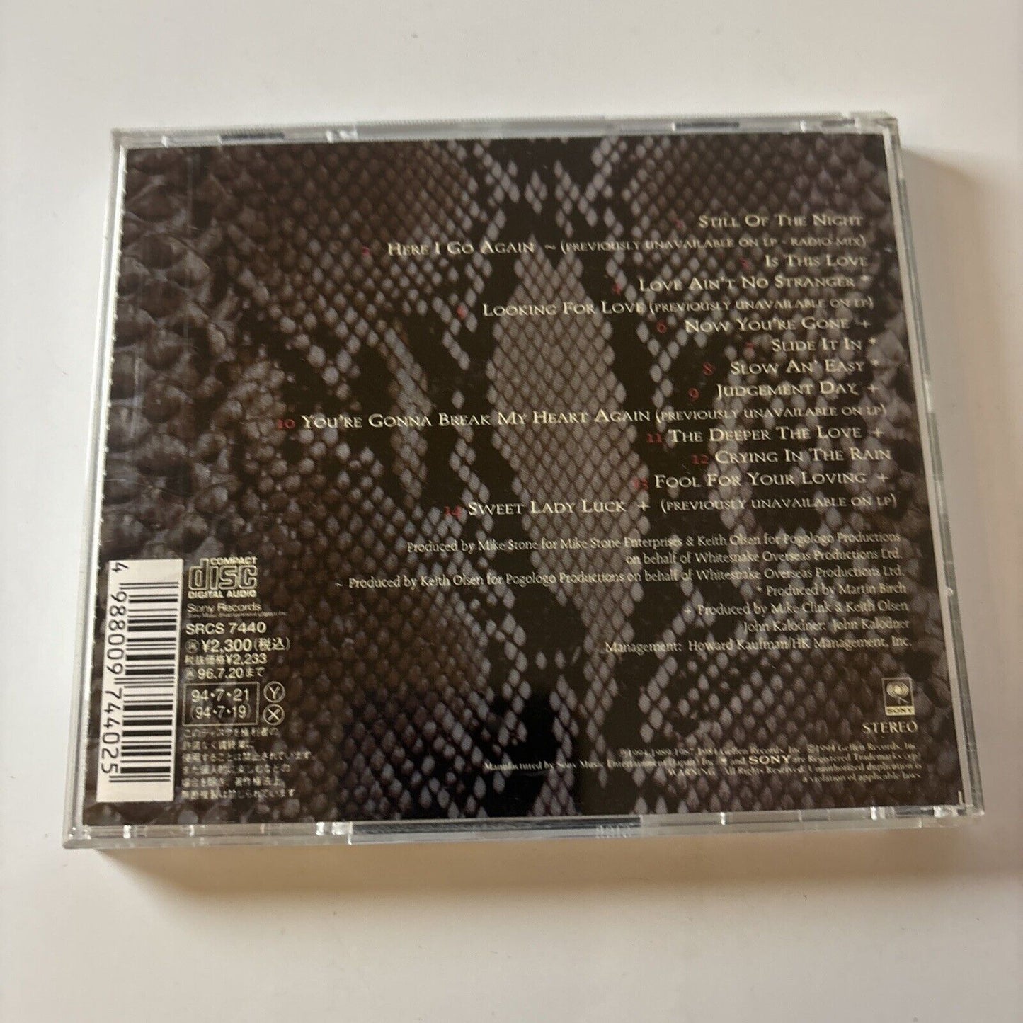 Whitesnake - Greatest Hits (CD, 1994) Japan SRCs-7440 Rock