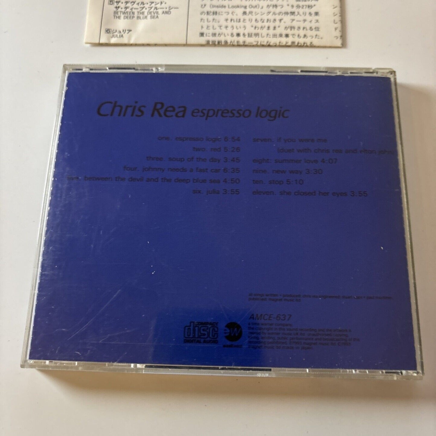 Chris Rea - Espresso Logic (CD, 1993) Japan amce-637