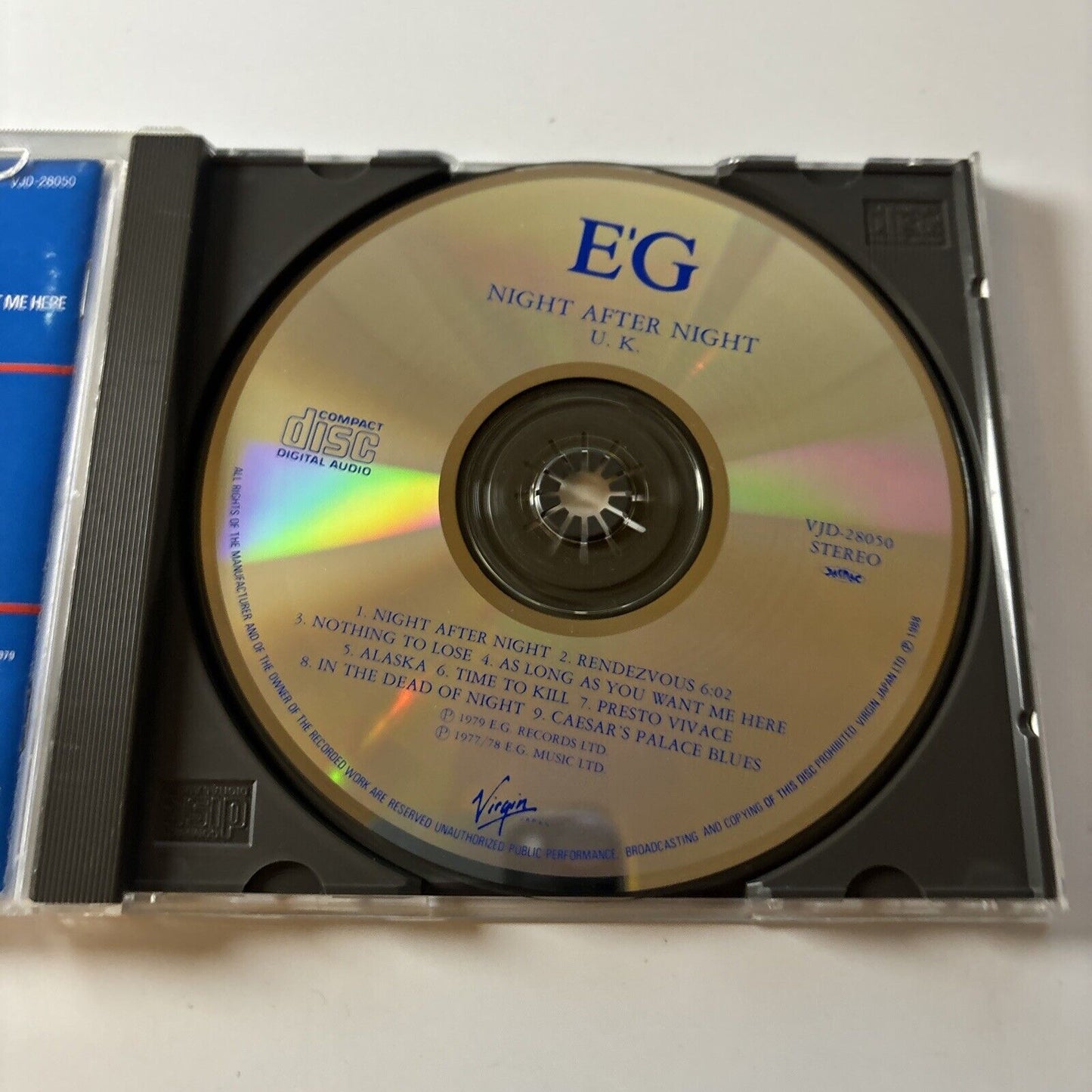 U.K. - Night After Night (CD, 1988) Japan  VJD-28050