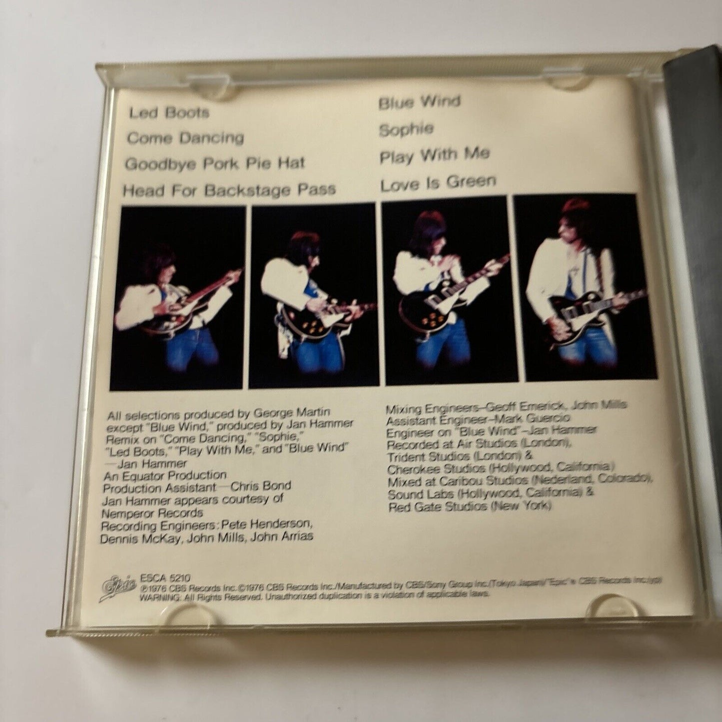Jeff Beck - Wired (CD, 1990) Japan ESCA-5210