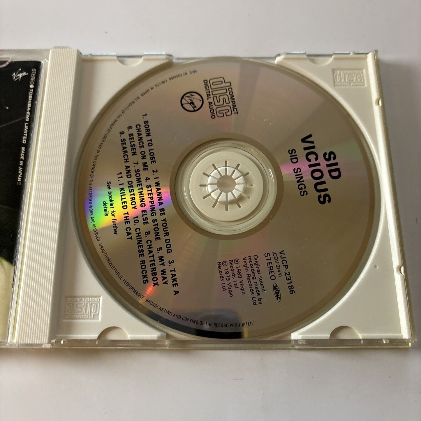 Sid Vicious - Sid Sings (CD, 1993) Japan vjcp-23186