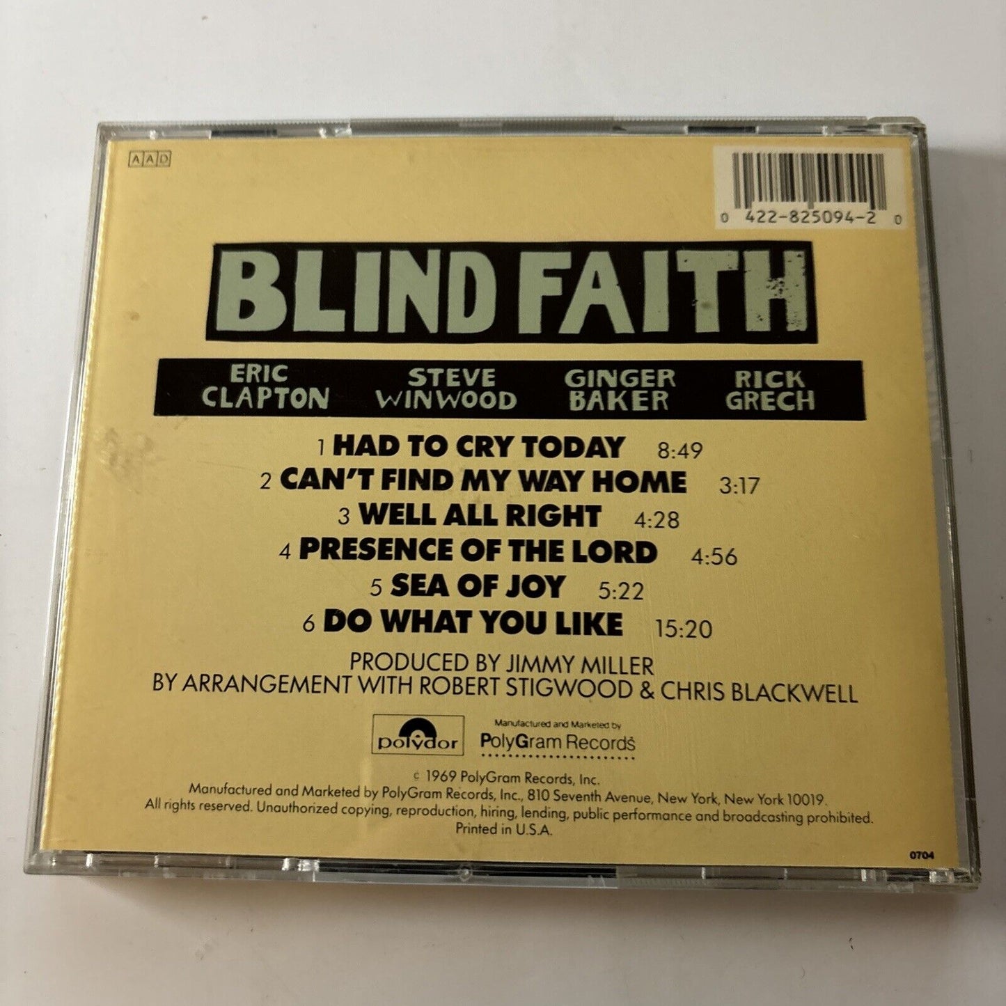 Blind Faith - Blind Faith (CD, 1969) UK Polydor