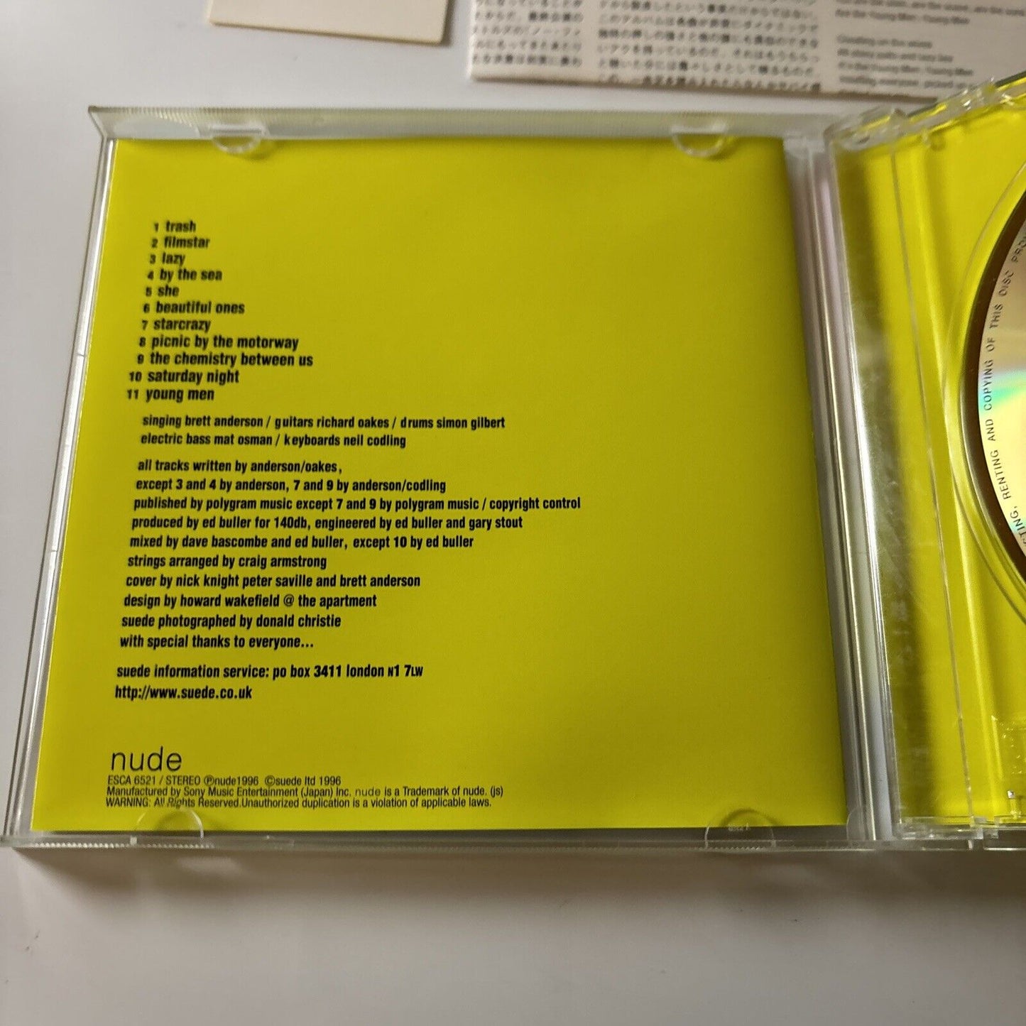 Suede - Coming Up (CD, 1996) Japan esca-6521 Rock