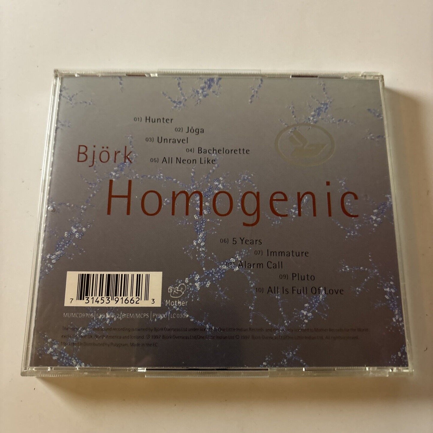 Björk - Homogenic (CD, 1997) Iceland & Mother Records