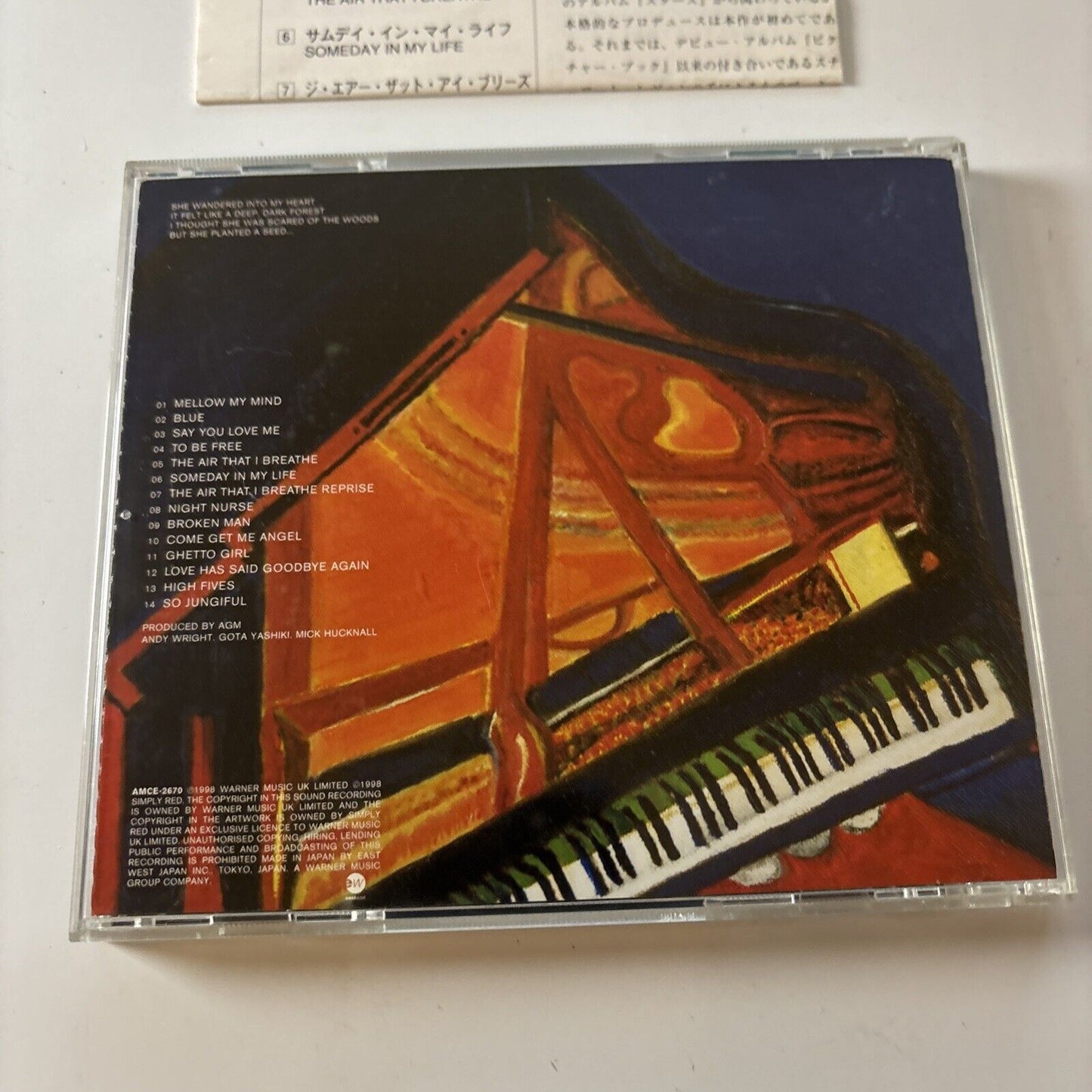 Simply Red - Blue [Bonus Japan Track] (CD, 1998) Japan amce-2670