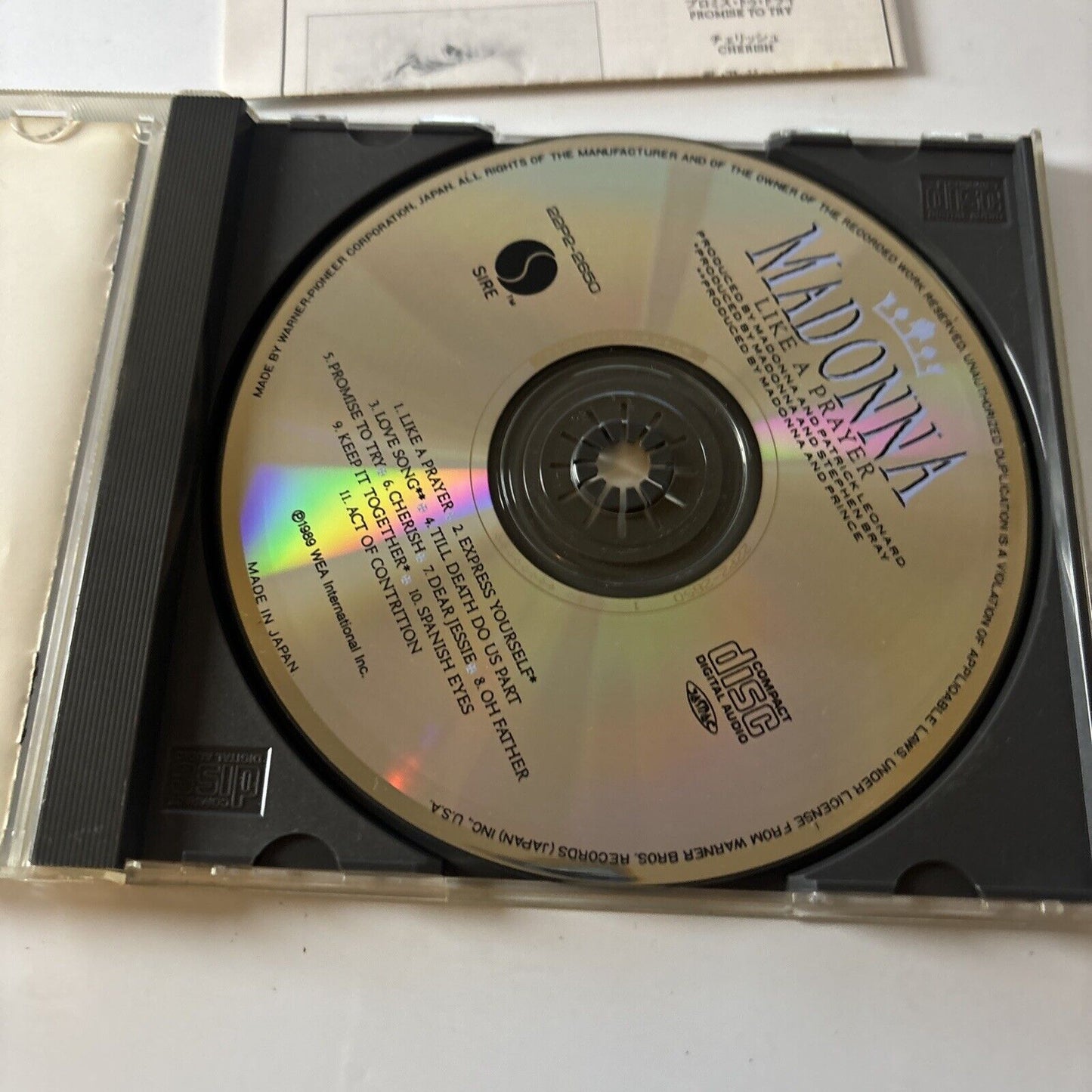 Madonna - Like A Prayer (CD, 1989) Japan  22p2-2650