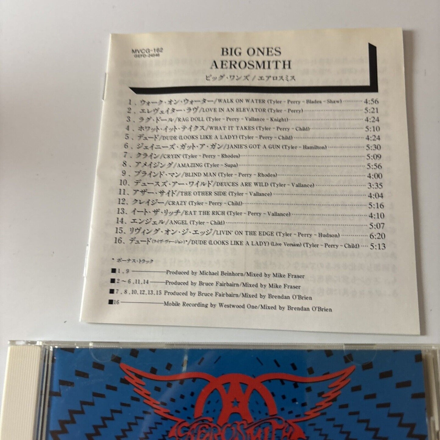 Aerosmith - Big Ones (CD, 1994) Japan mvcg-162 Geffen Records