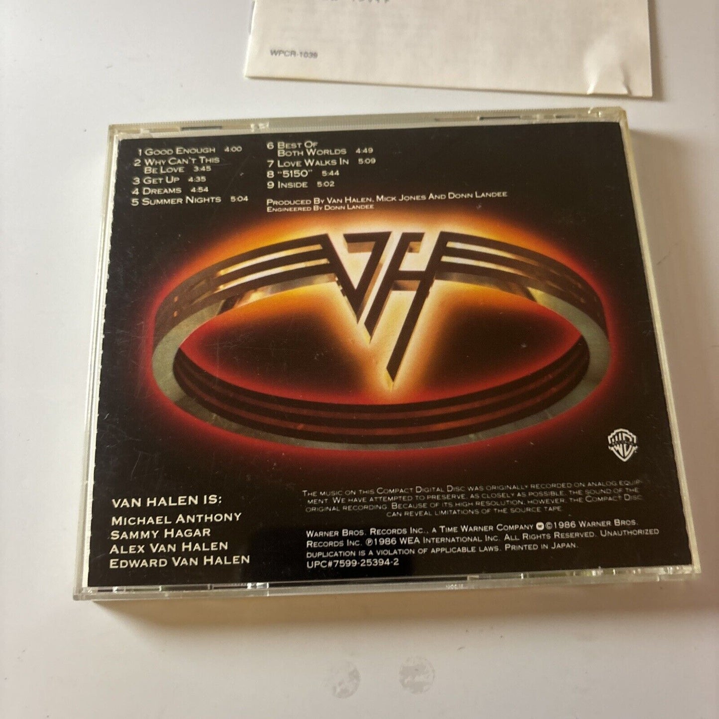 Van Halen - 5150 (CD, 1986) Japan wpcr-1039 Warner Bros. Records