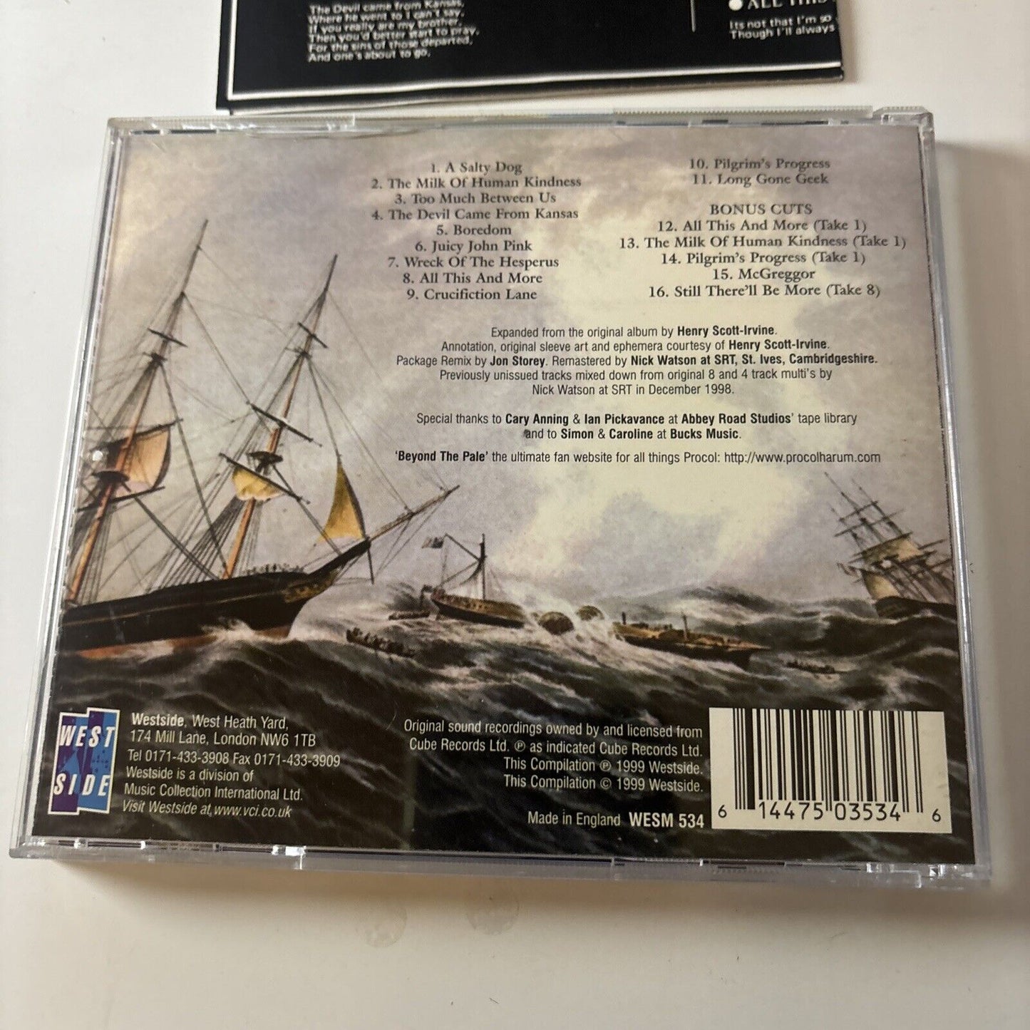 Procol Harum - A Salty Dog...Plus (CD, 1969)WESM 534