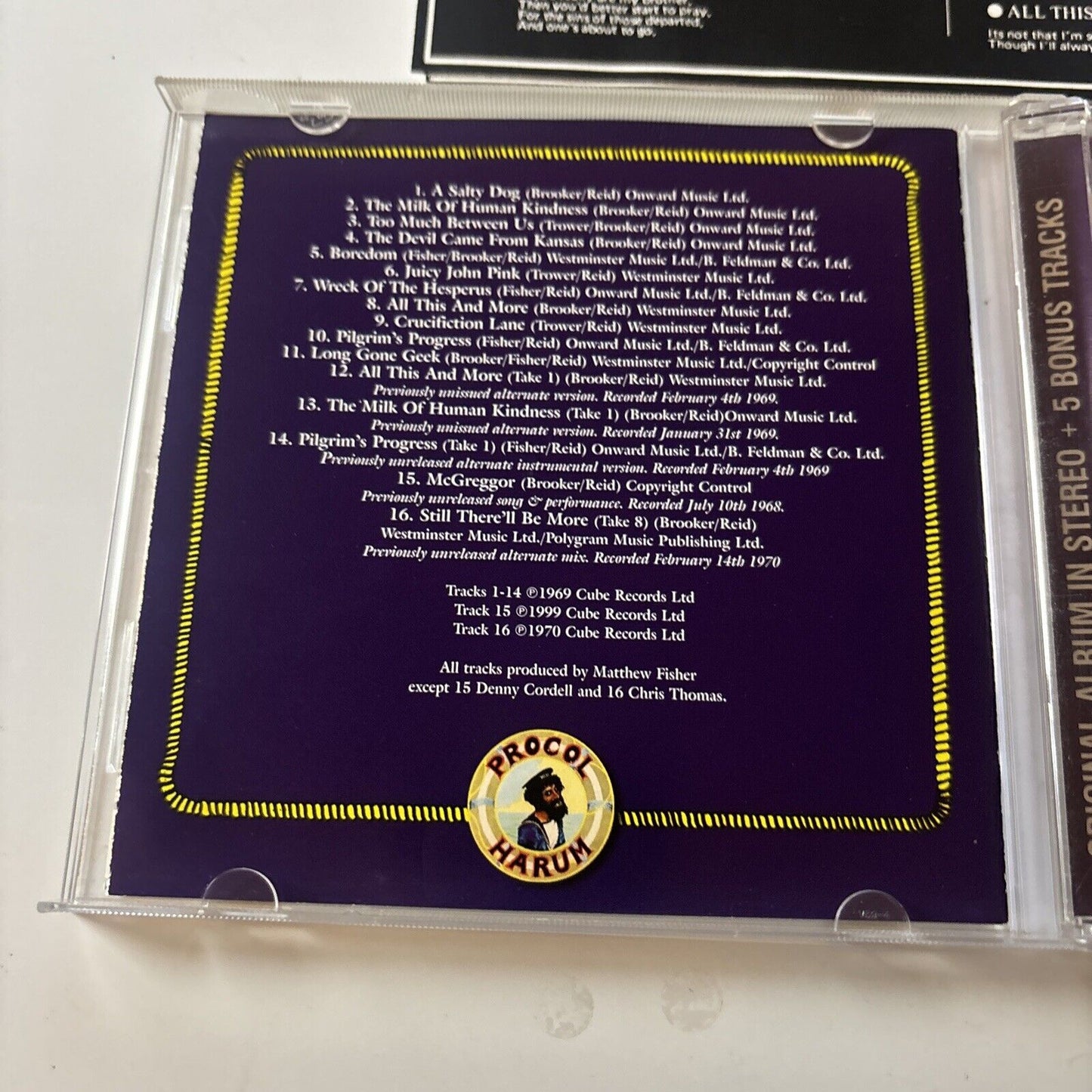 Procol Harum - A Salty Dog...Plus (CD, 1969)WESM 534