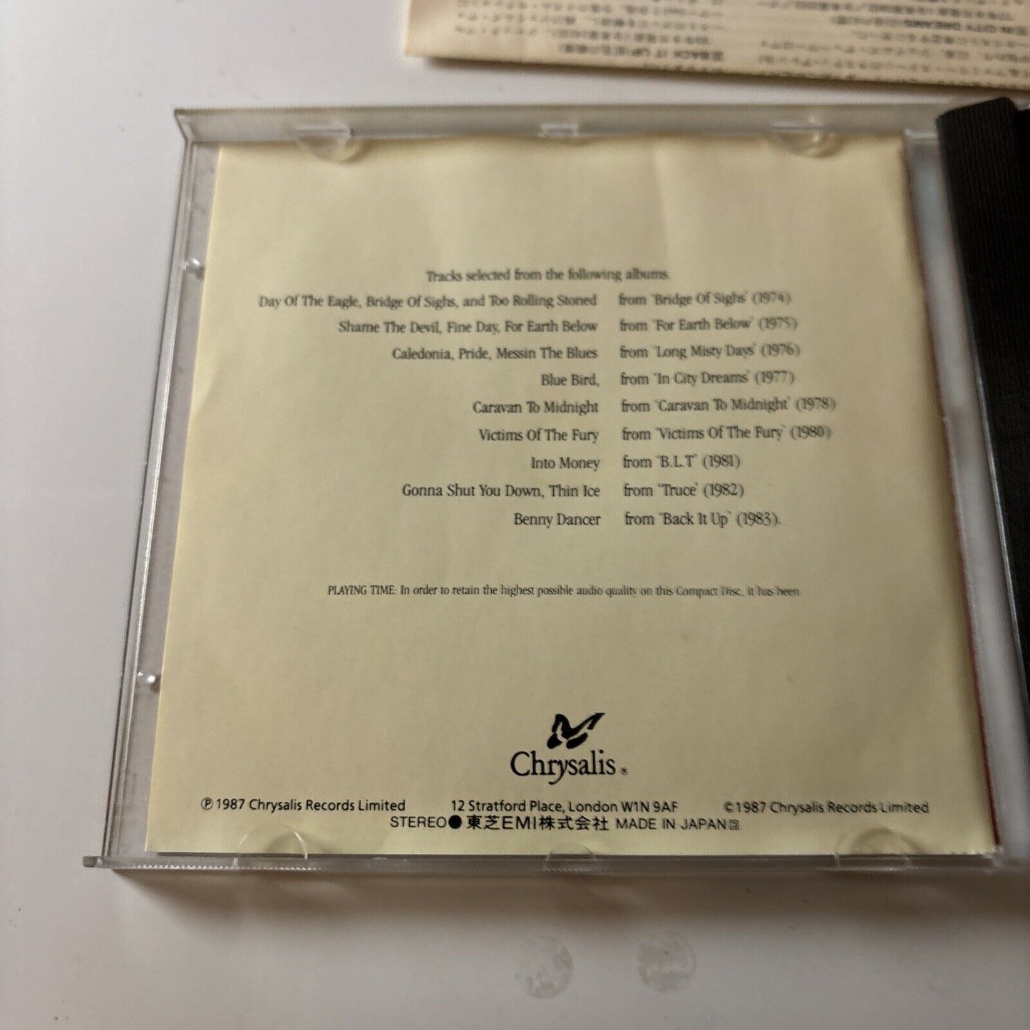 Robin Trower - The Robin Trower Portfolio (CD, 1988) Japan CP28-1026