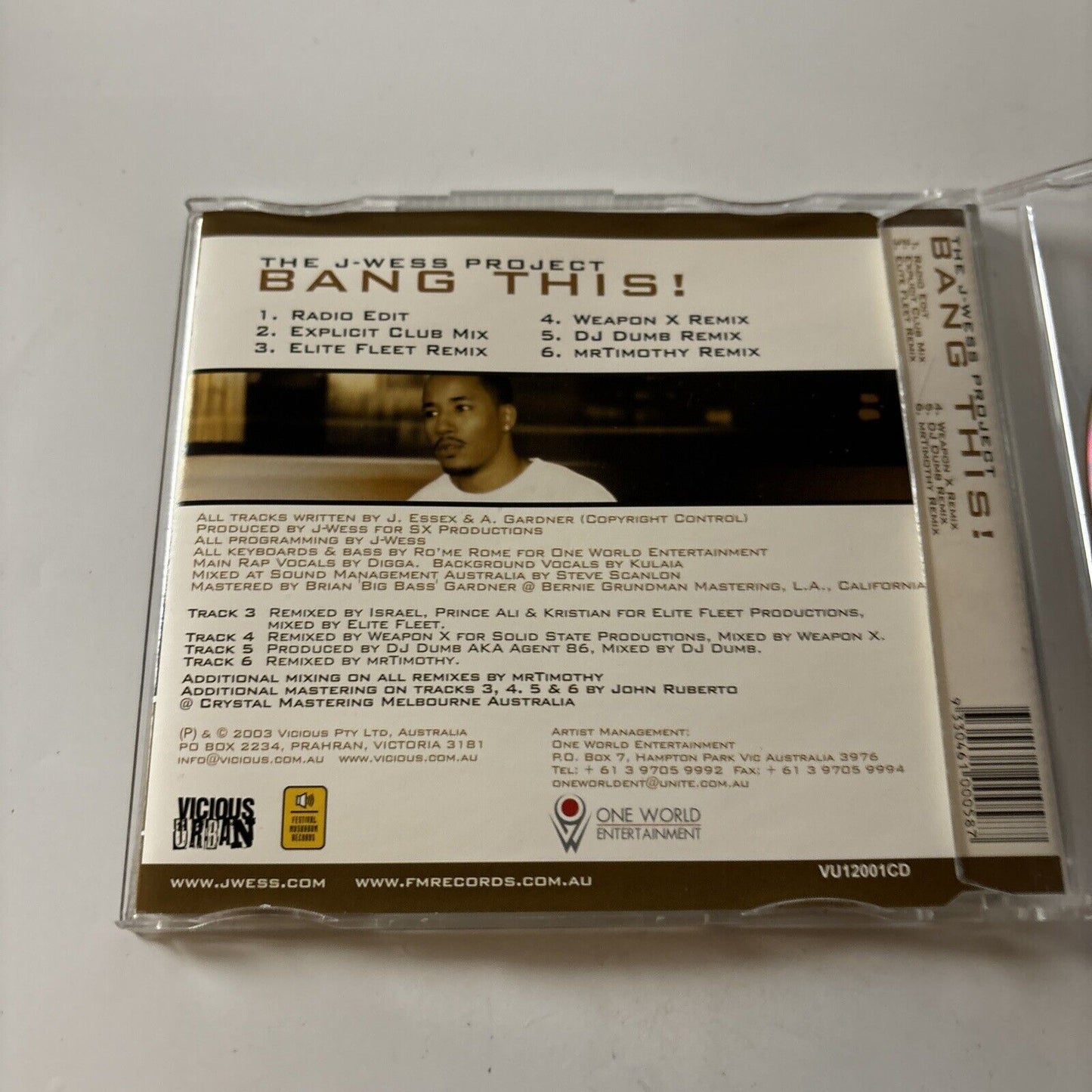 J-Wess Project - Bang This! (CD, 2003) Australia VU12001CD Promo